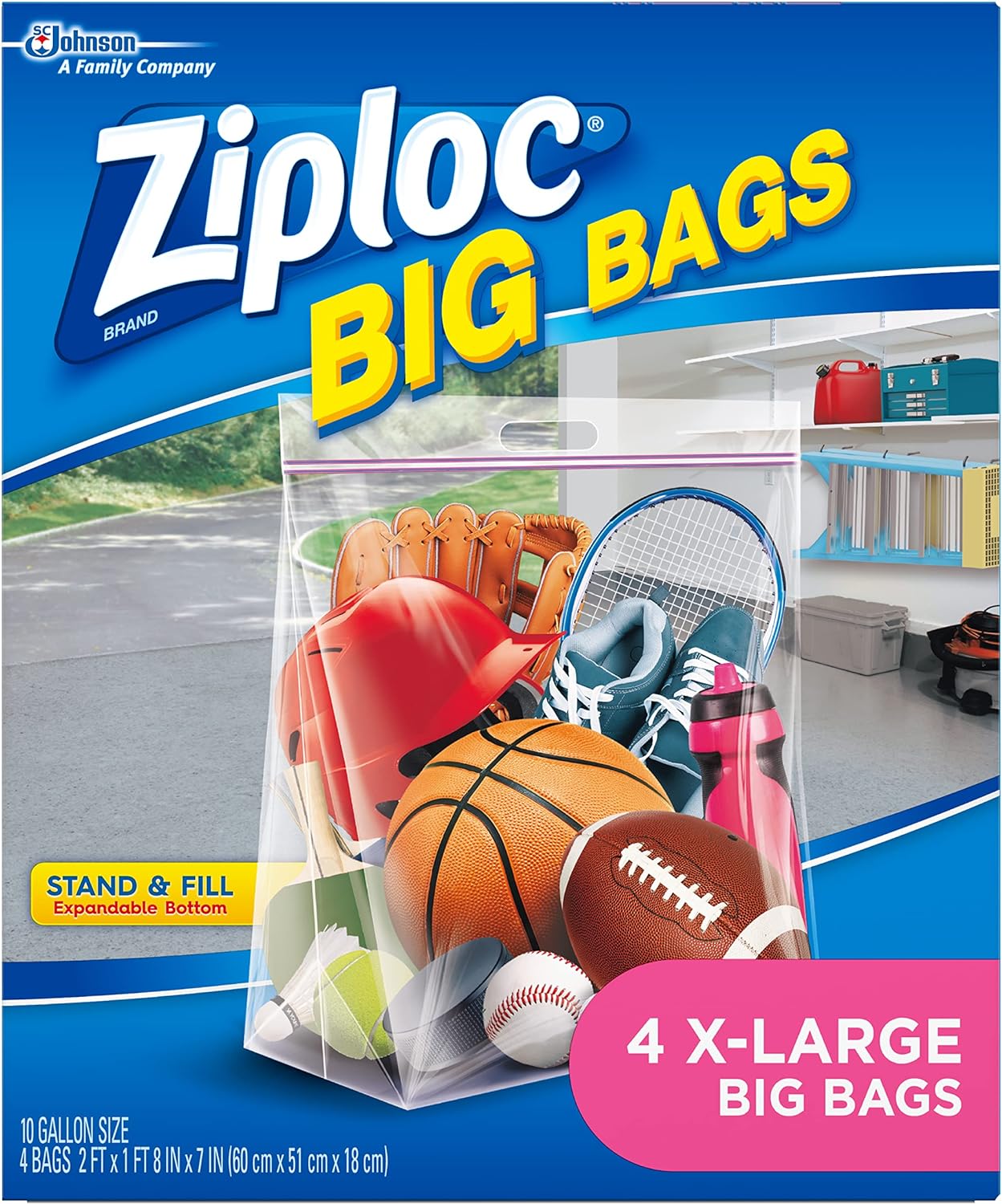 Bolsa grande de cierre doble Ziploc, 65644, Transparente, 1, 1