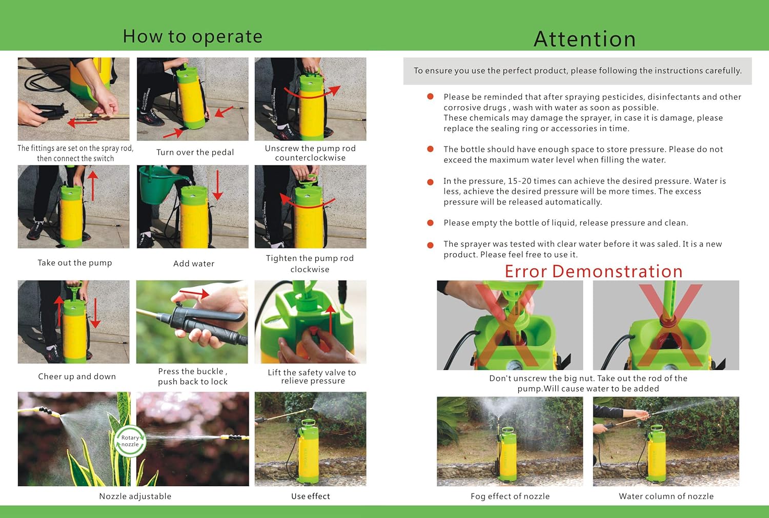 CLICIC 2 Gallon Pressure Sprayer Lawn Yard and Garden Sprayer for Camping Outdoor Traveling Hiking and Pet Bath (8L)