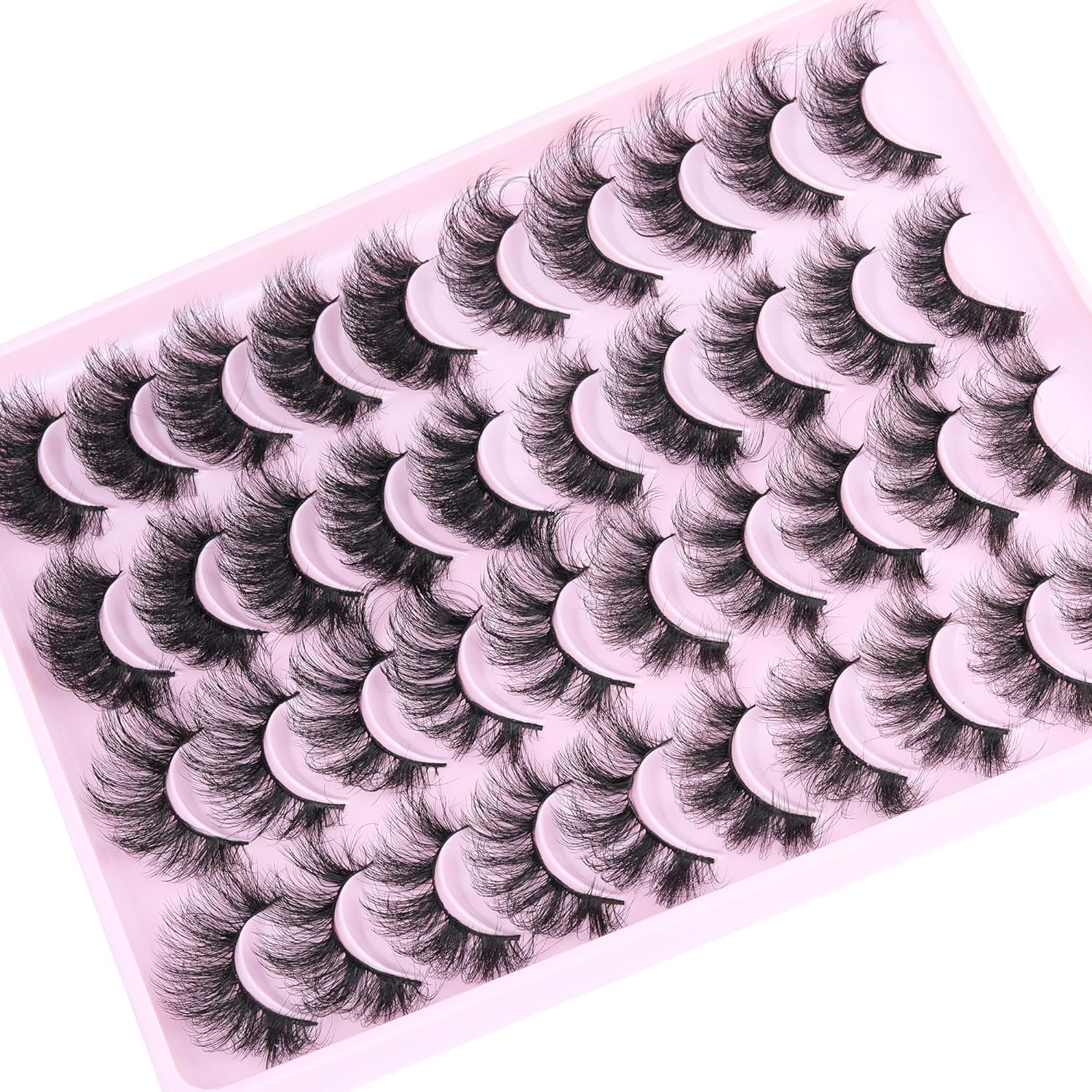 Geeneiya, 20 pares de pestañas postizas esponjosas y finas, de 0.76 pulgadas, aspecto natural, 5D, volumen 5D, pestañas que parecen extensiones de 4