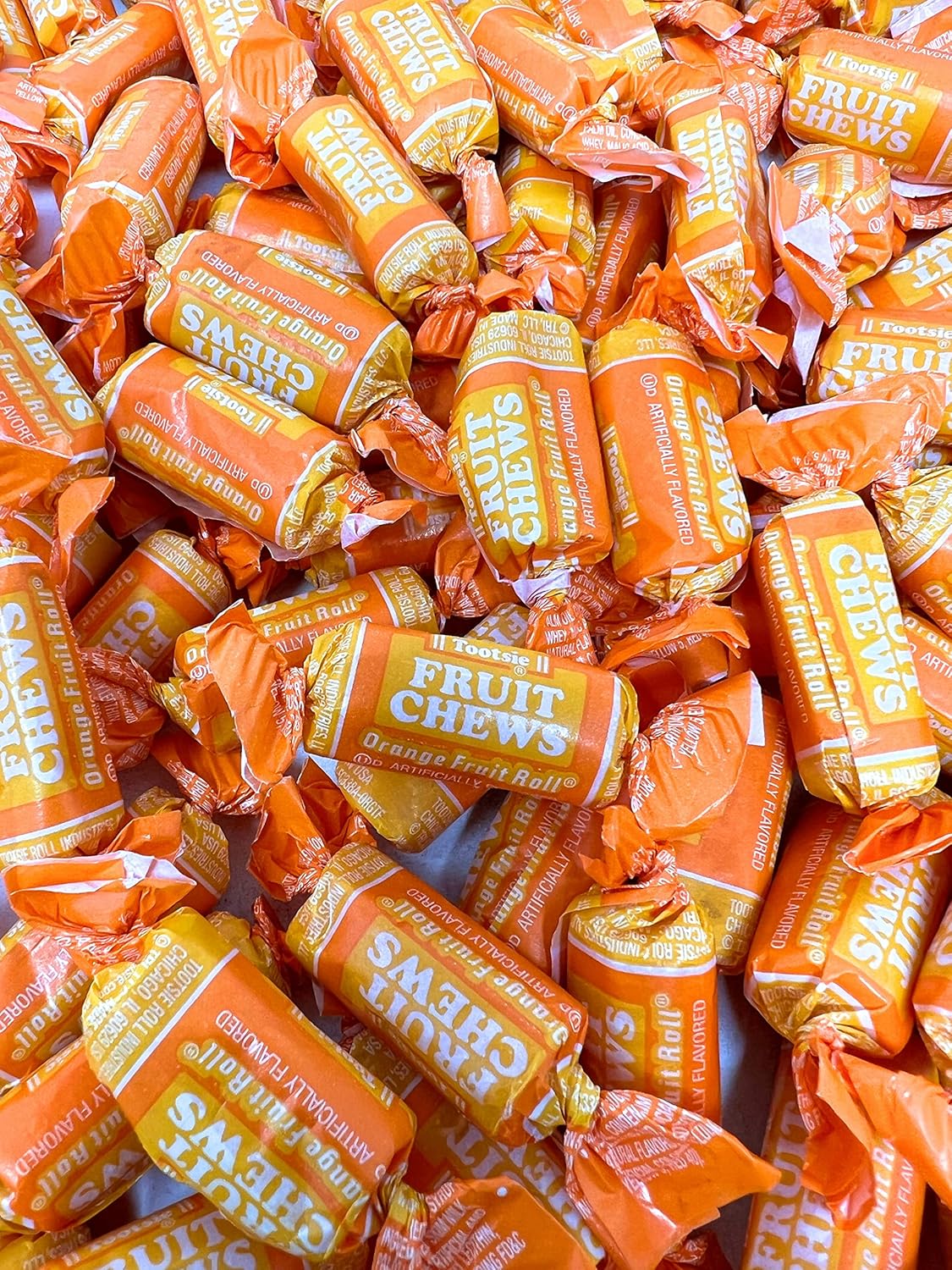 Tootsie Roll – Caramelos masticables masticables de frutas con sabor especial a naranja a granel, dulces masticables americanos envueltos