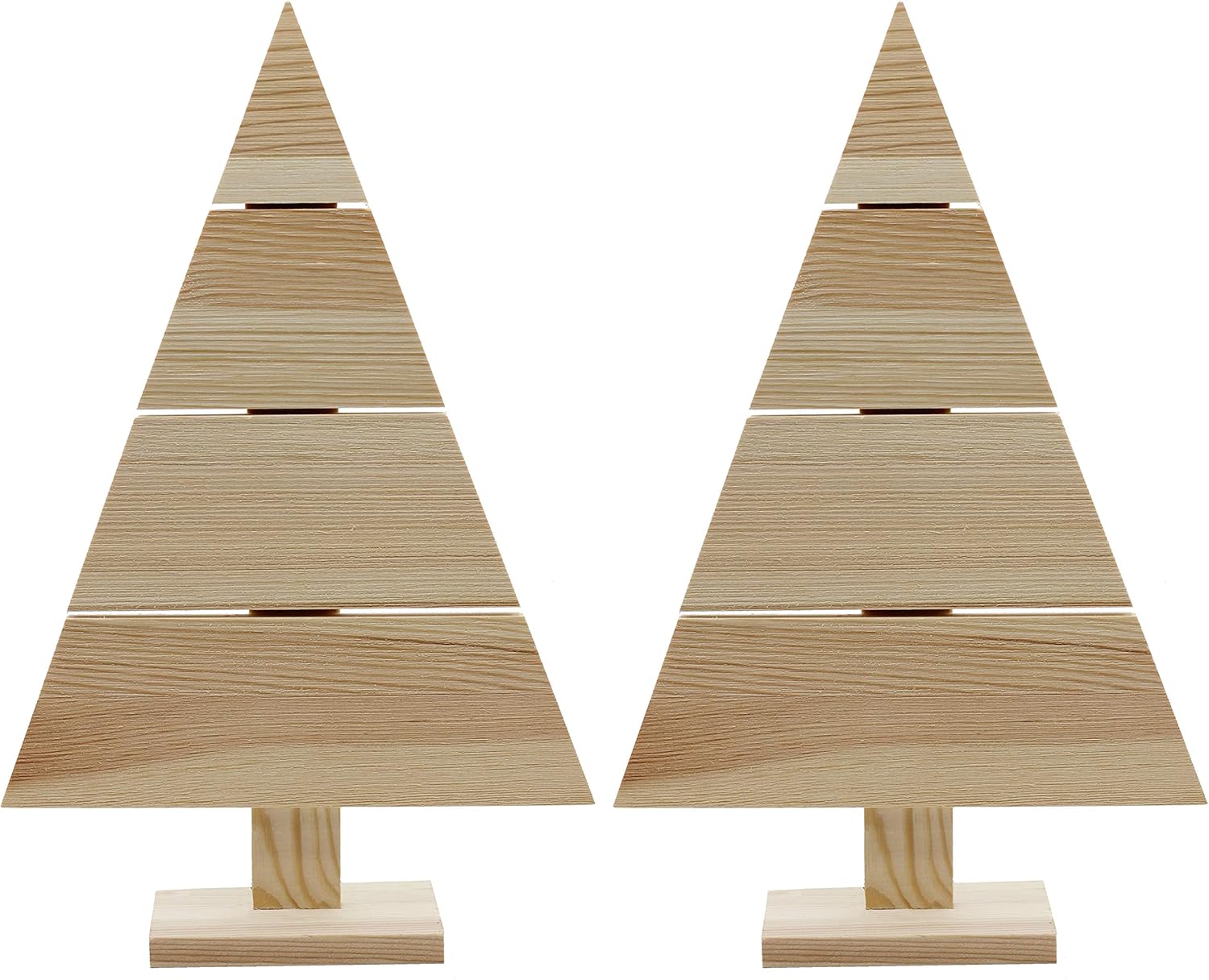 Creative Hobbies Árbol de Navidad de palé de madera de pie, 14.5 x 9.5 pulgadas, decoración rústica de granja, proyecto de manualidades, paquete de 2