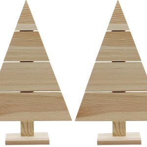 Creative Hobbies Árbol de Navidad de palé de madera de pie, 14.5 x 9.5 pulgadas, decoración rústica de granja, proyecto de manualidades, paquete de 2 Creative Hobbies Árbol de Navidad de palé de madera de pie, 14.5 x 9.5 pulgadas, decoración rústica de granja, proyecto de manualidades, paquete de 2