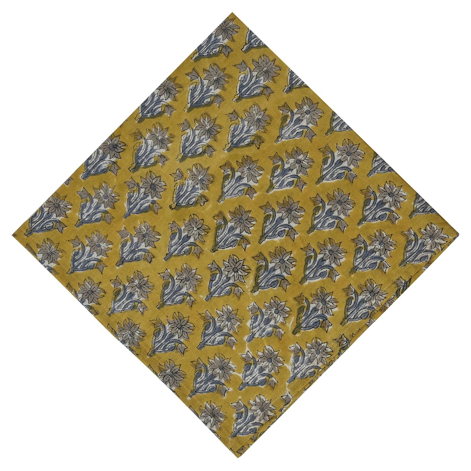 Set of 4 Cloth Napkins, Hand Block Printed Napkins, 20×20 Inch Washable Dinner Napkins, Kitchen Towel Dinner Table Reusable Indian Napkins, Wedding