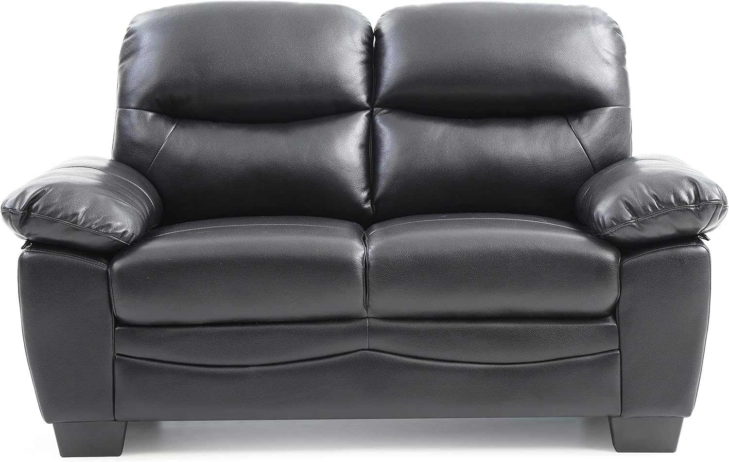 Glory Furniture Marta – Sofá biplaza tapizado, piel sintética negra