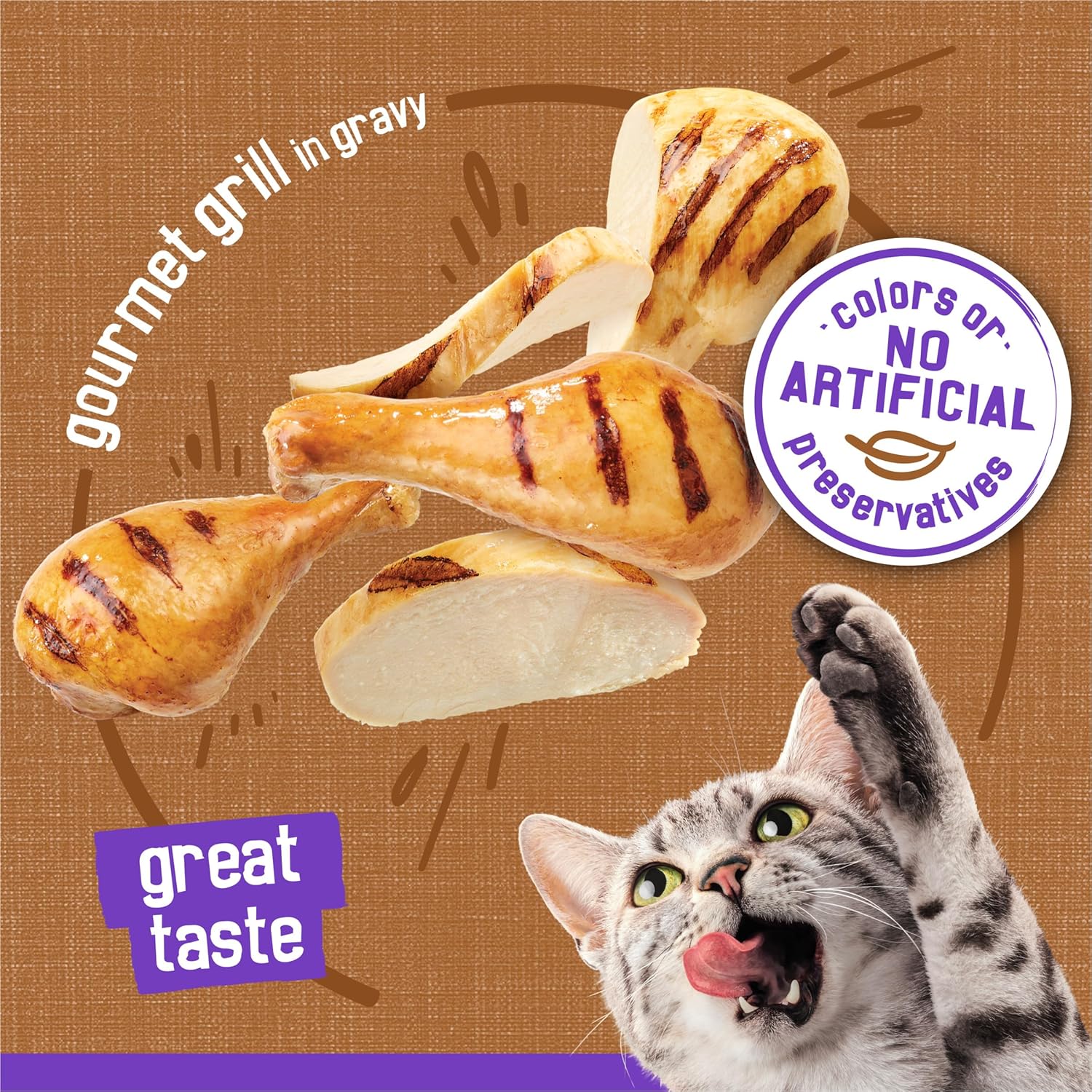 Purina Friskies – Meaty Bits Gourmet Grill – Alimento húmedo en salsa para gatos. Lata de 5.5 onzas