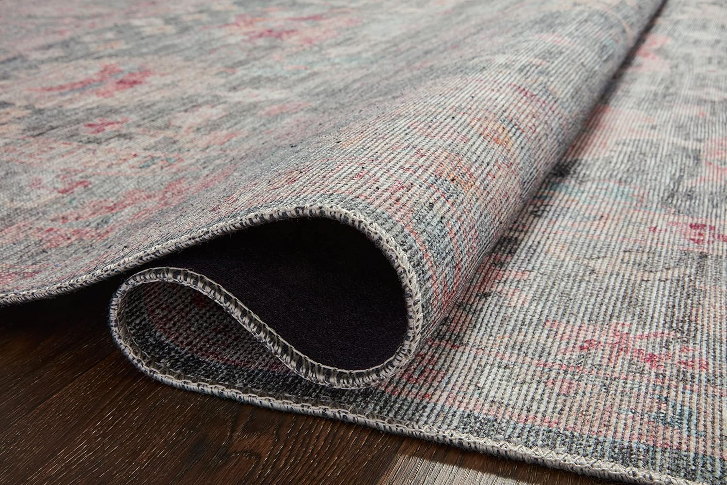 Loloi II Elysium Collection ELY-02 – Alfombra de área de grafitomulti de 7′-6″ x 9′-6″