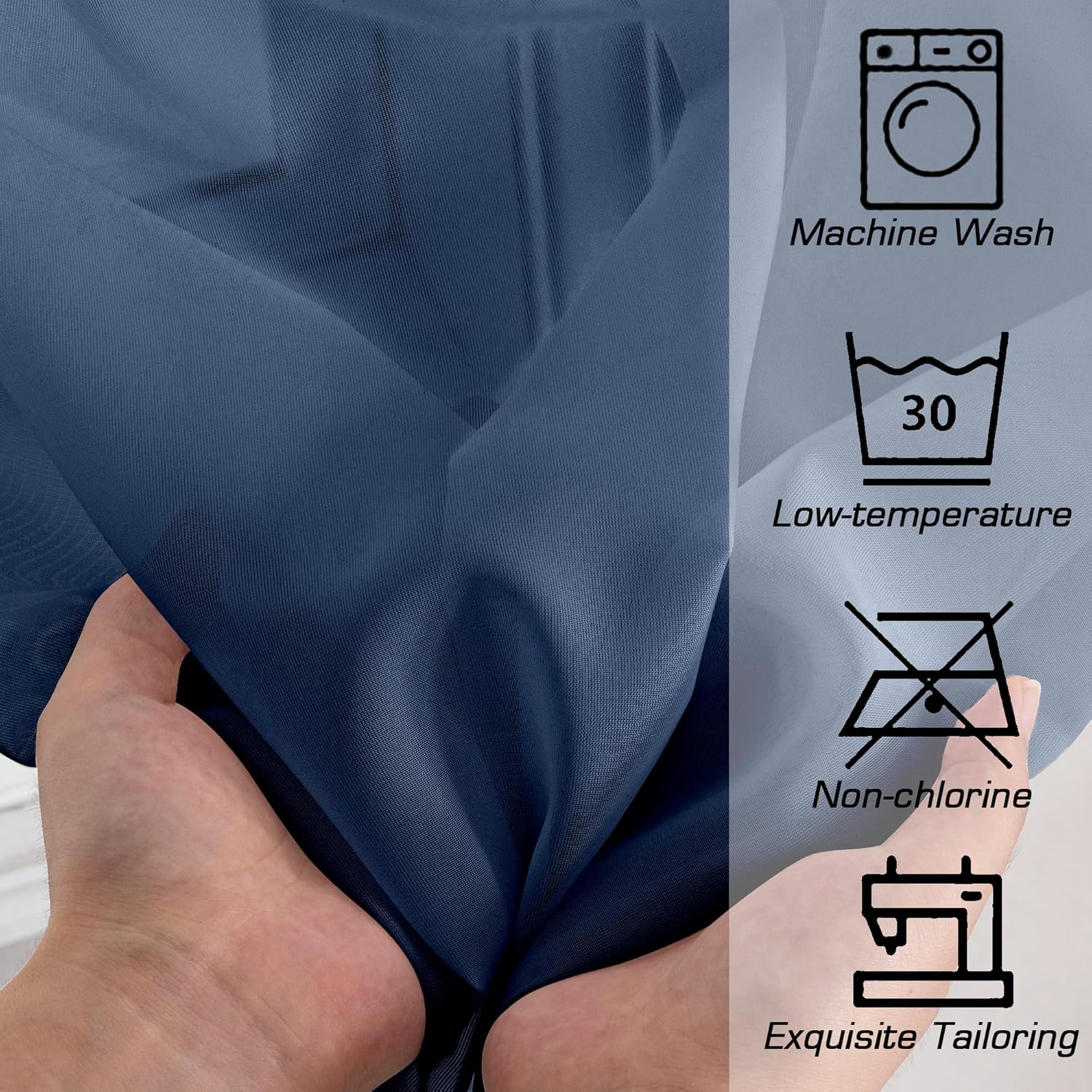 Simplebrand Cenefas azul marino de 14 pulgadas de largo para sala de estar, bolsillo de 2 paneles, filtrado de luz, traslúcidas, para ventana,