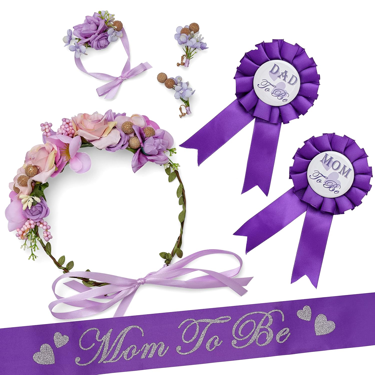Mom to Be, Mom to Be Baby Shower, regalos de Navidad, decoraciones de baby shower para niñas, baby shower, corona de flor de madre futura, banda de