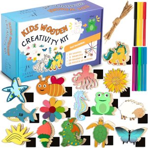 Manualidades de madera grandes y duraderas para niños, imanes de madera para pintar y colores con marcadores incluidos, 30 formas, colorea y pinta Manualidades de madera grandes y duraderas para niños, imanes de madera para pintar y colores con marcadores incluidos, 30 formas, colorea y pinta