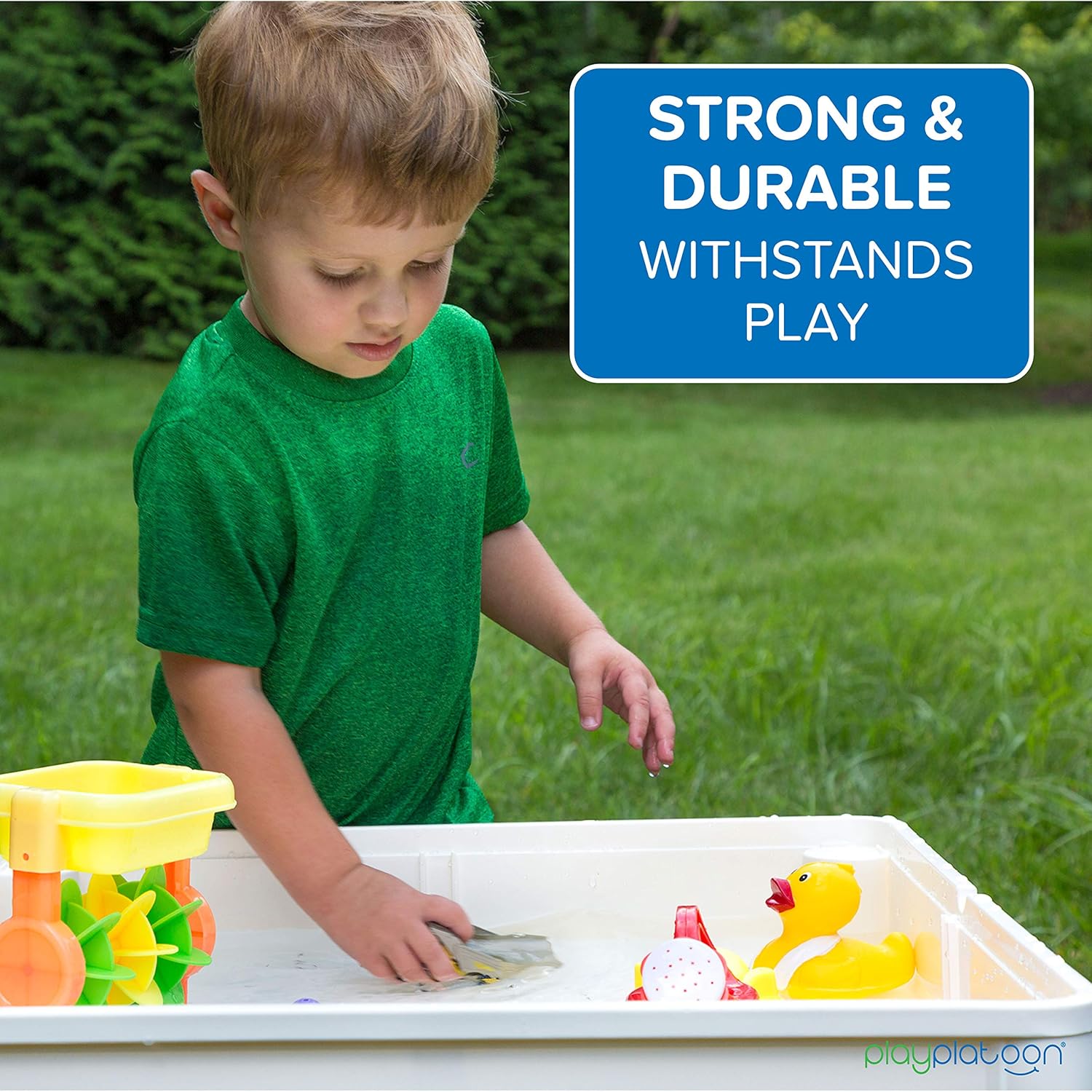 Play Platoon Juego de mesa de actividades y sillas 5 en 1 para niños, mesa de tallo para niños pequeños con mesa de agua, mesa de bloques de