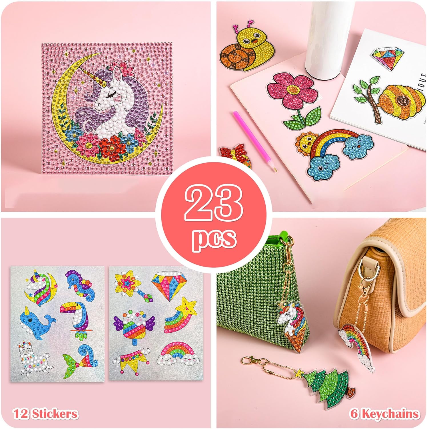 Libfx Kits de pintura de diamantes para niños, artes y manualidades para niños y niñas, ideas de regalo para niños de 8 a 12 años, 6 a 8 años,