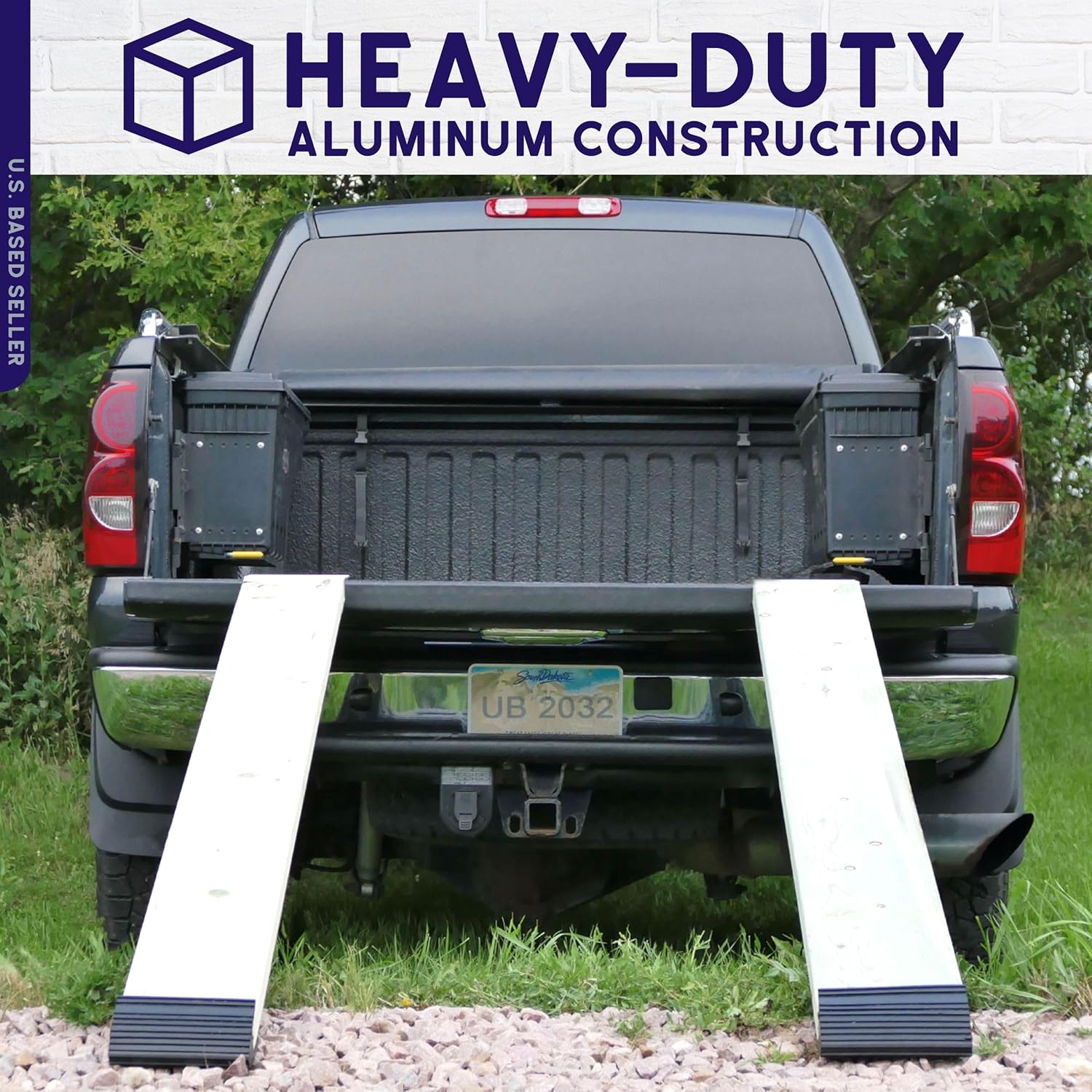 BISupply Extremos de rampa de carga para camiones soporte de rampas de aluminio de 8 pulgadas y pies de goma para automóvil, camiones, remolque,