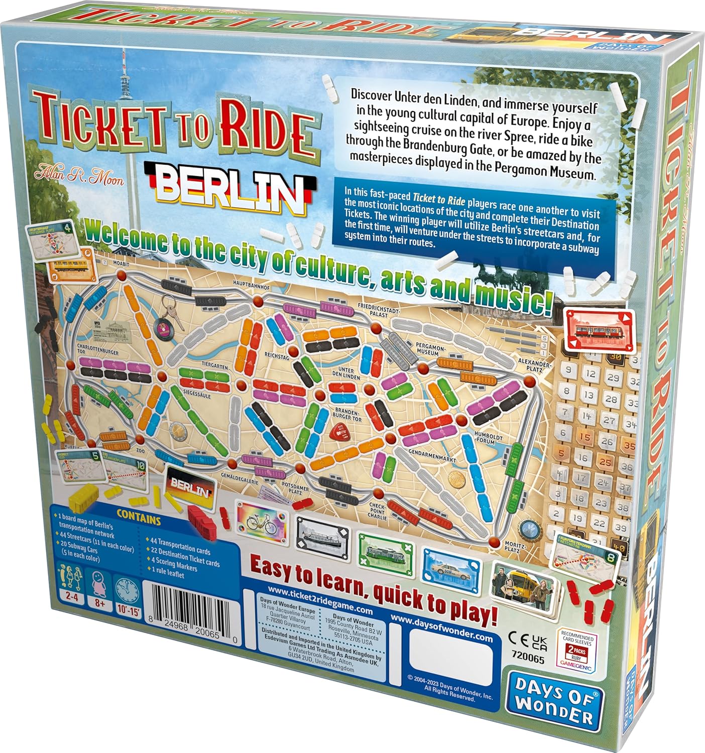 Ticket to Ride Berlin Juego de mesa  Juego de estrategia de construcción de rutas de tren  Divertido juego familiar para niños y adultos  A partir
