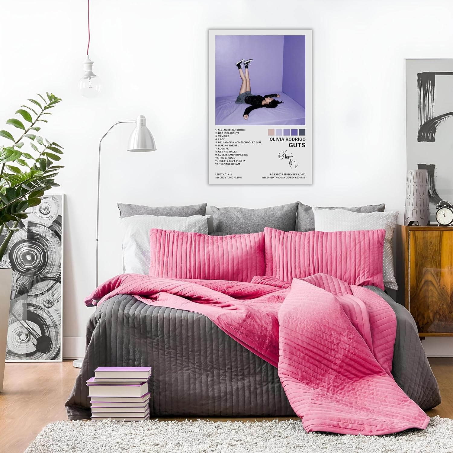 BAON Póster Olivia de Rodrigo Guts para portada del álbum, pintura decorativa, lienzo, pósteres de pared, 16 x 24 pulgadas