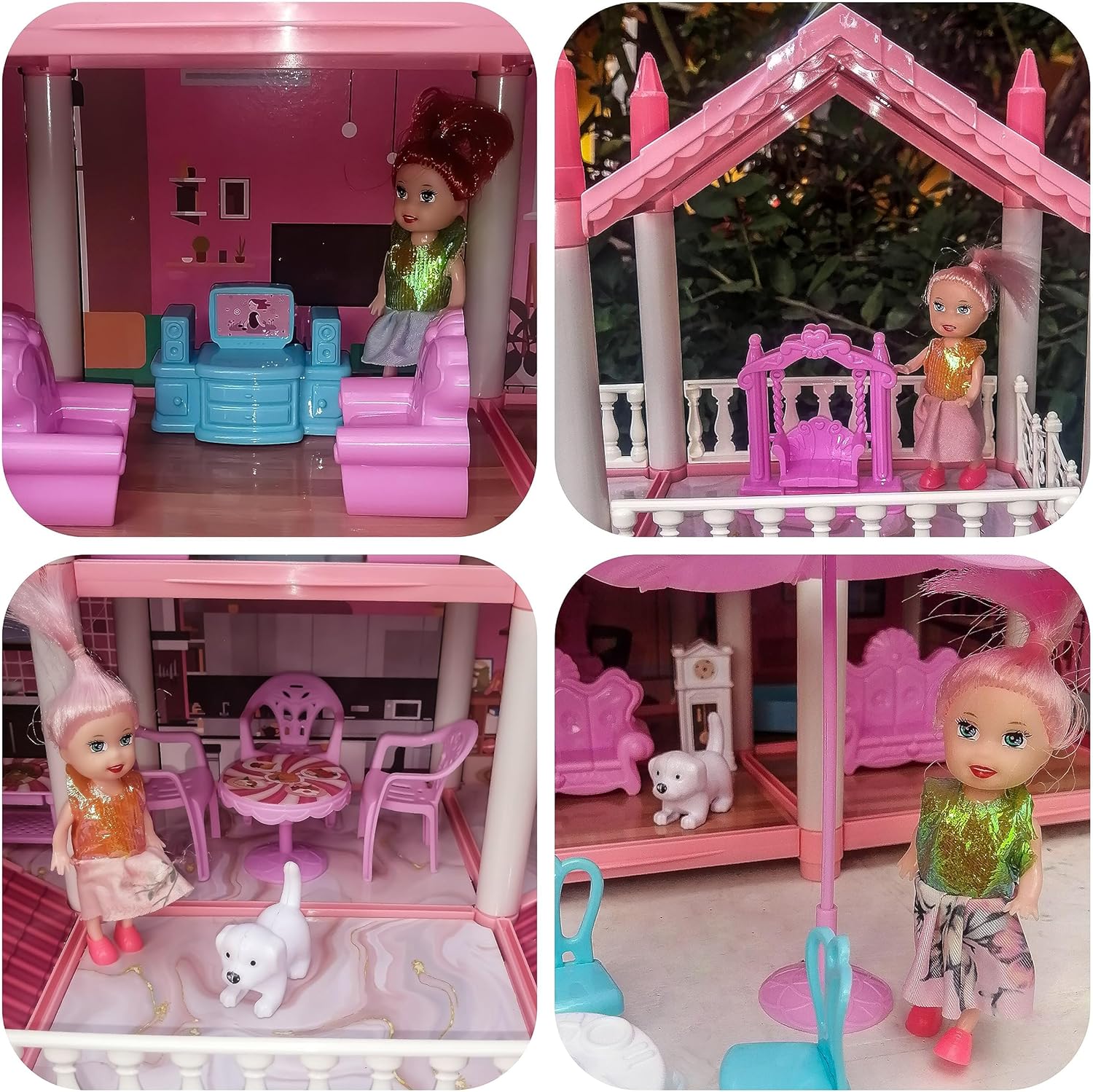Casa Grande de Muñecas para Niñas – Casa Grande de Muñecas para Niñas – Casa Grande de Muñecas para Niñas – Increíble casa de muñecas con 14