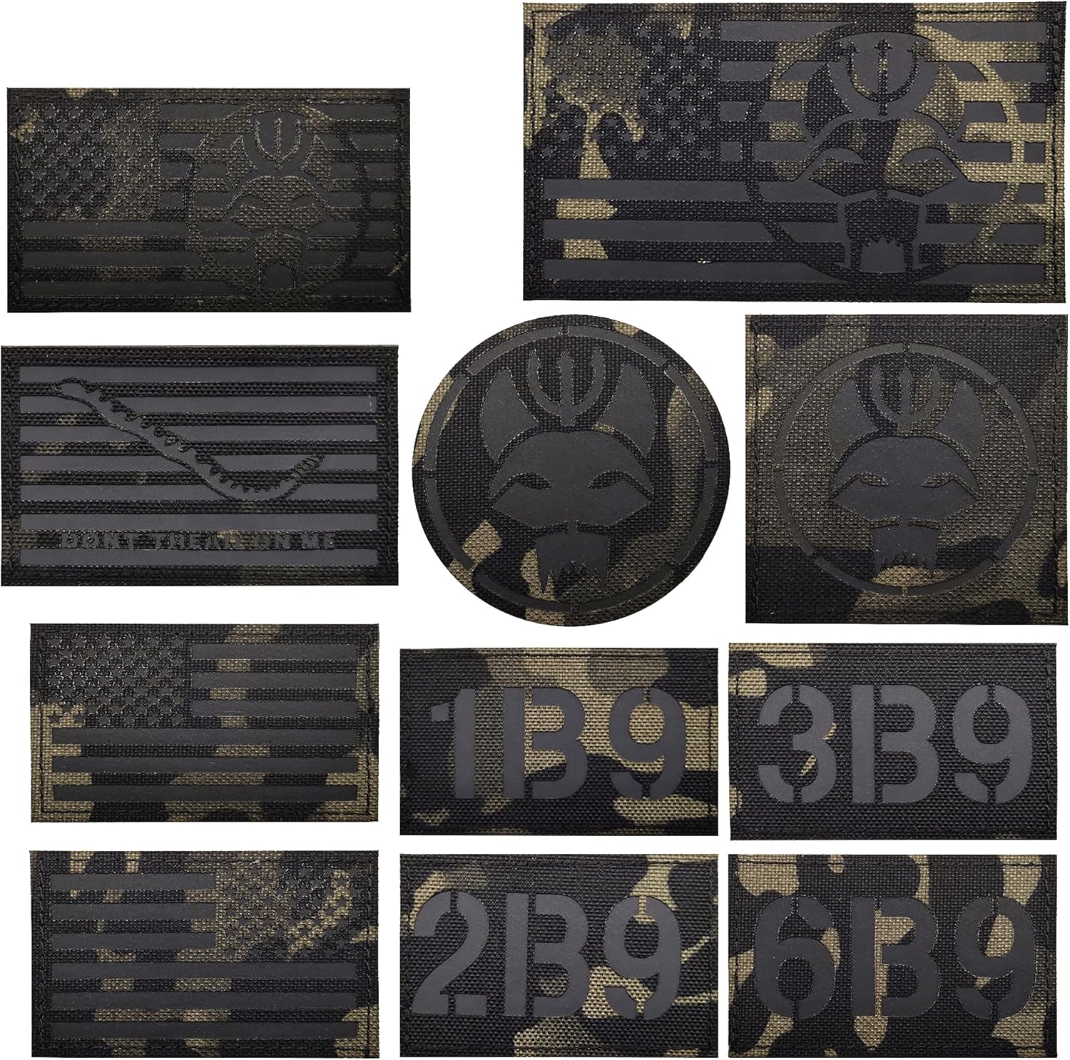 Parche táctico Multicam-Black, Seal Team DEVGRU Trident – Parches reflectantes con cabeza de gato, bandera estadounidense, señal de llamada, Dont