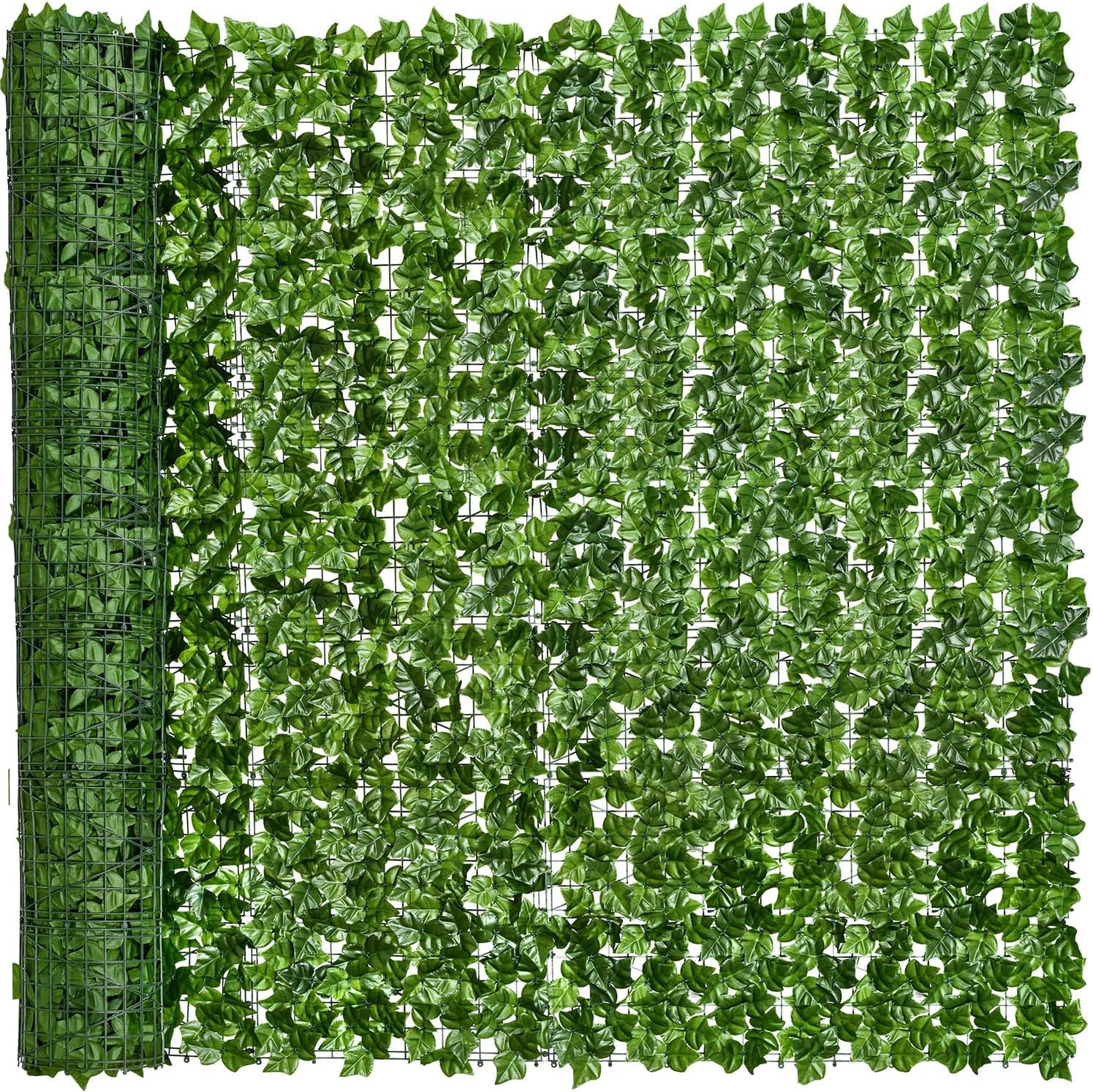 DearHouse Valla de privacidad de hiedra artificial, valla de setos artificiales de 157.5 x 78.7 pulgadas y decoración de hojas de hiedra sintética