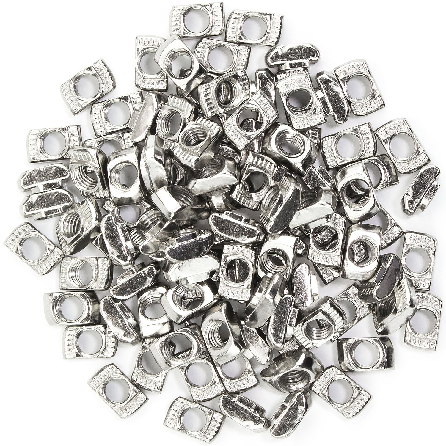 100 piezas de tuercas T de la serie 2020, tuerca M5 T ranura tuerca de fijación de cabeza de martillo para perfil de aluminio