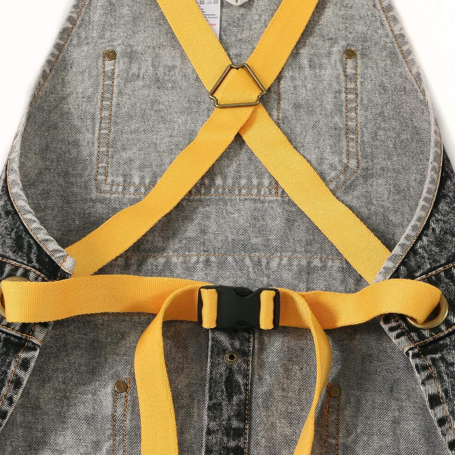 Jeanerlor Delantal de herramientas de mezclilla para mujeres y hombres con correas cruzadas ajustables
