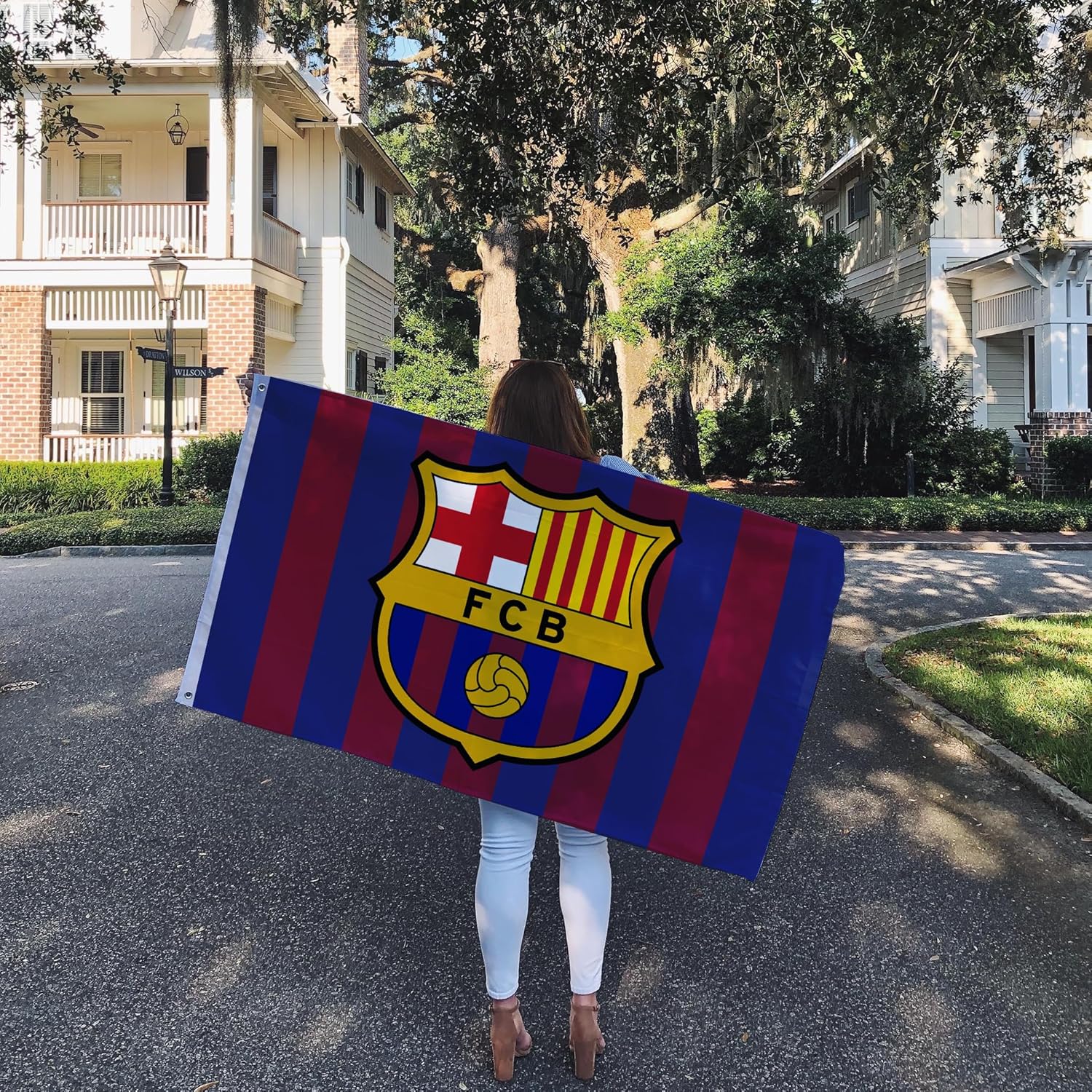 Desert Cactus FC Barcelona Barça Barça Bandera Fútbol Fútbol Fútbol Premier League 100% poliéster Interior Exterior 3 x 5 pies Baner (Bandera D)