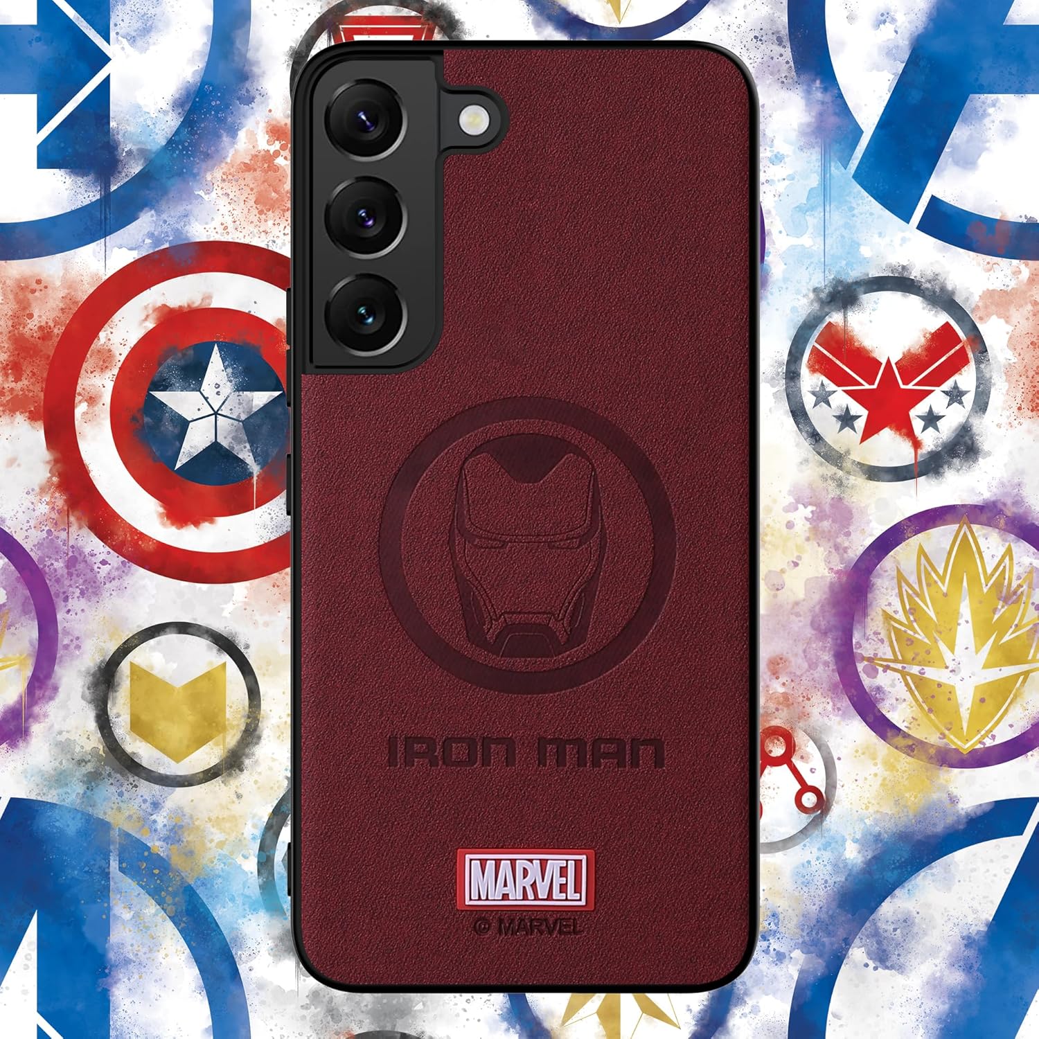 Funda para Galaxy S22 5G, con personaje de superhéroe, compatible con Samsung S22, color rojo vino