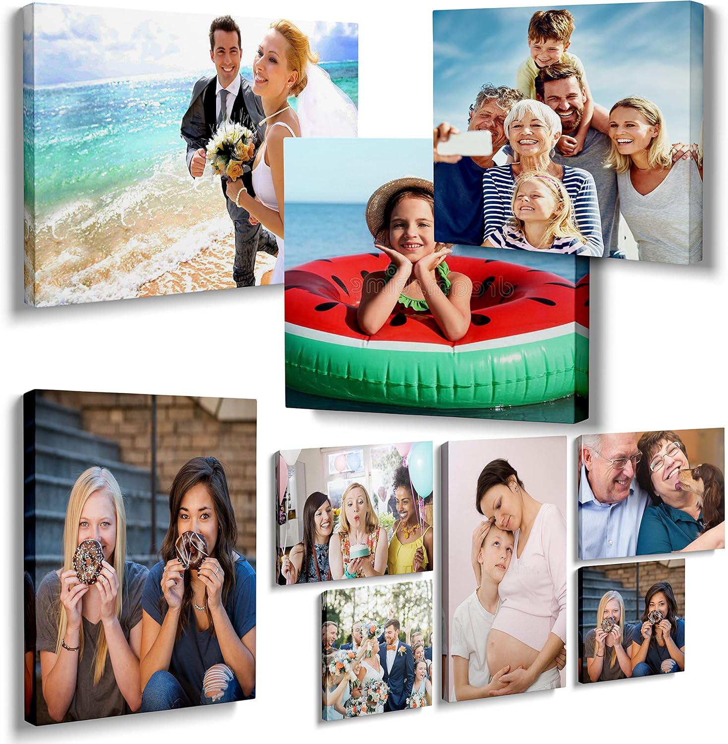 Sunwes Decoraciones del día de San Valentín, impresiones en lienzo personalizadas con tu foto, lienzo personalizado para pared, imprime tus fotos en