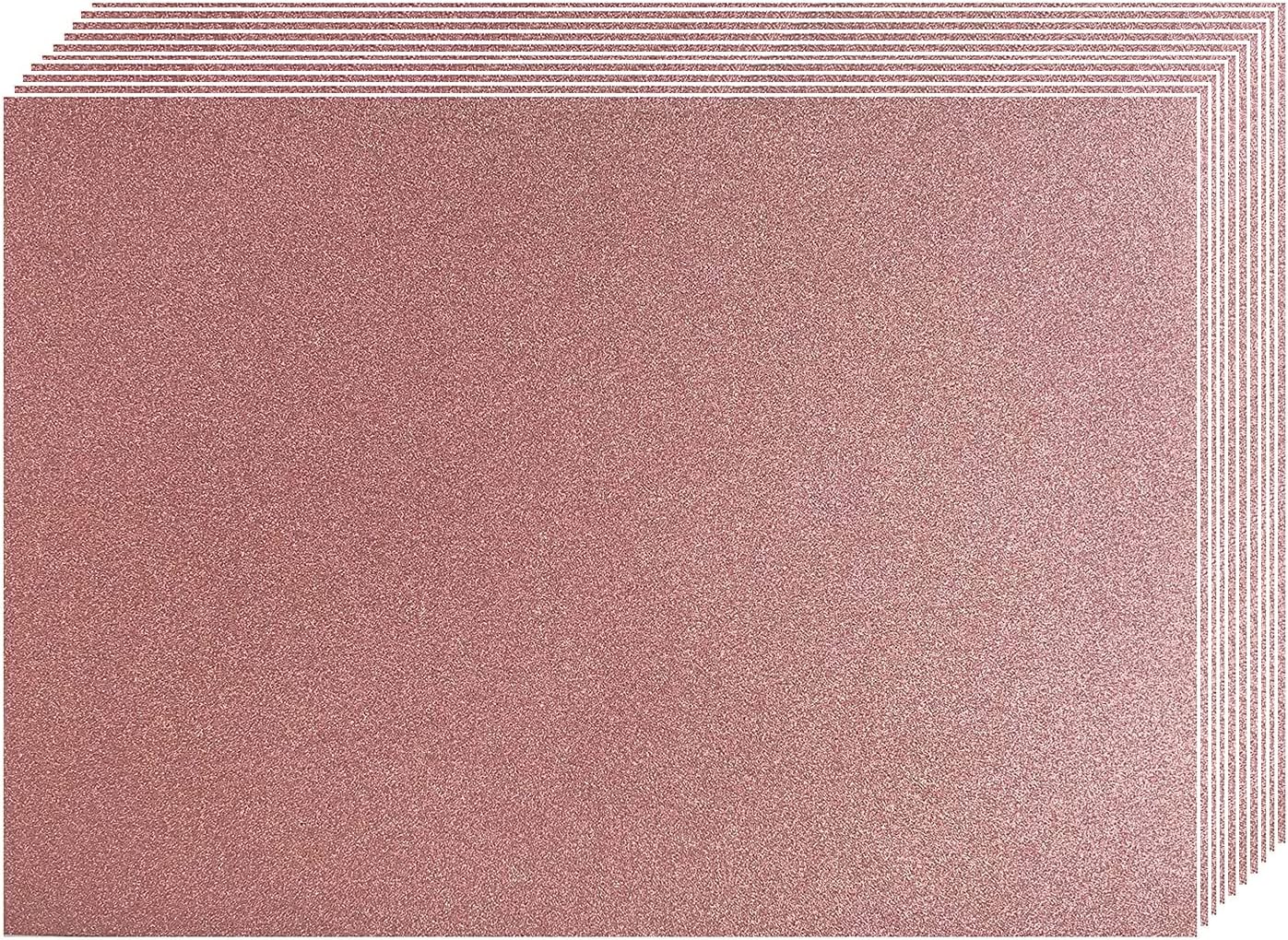 levylisa Tarjeta con purpurina de oro rosa, 10 hojas de 8 x 12 pulgadas, cartulina de 250 gms de alta calidad, cartulina brillante, caja de regalo