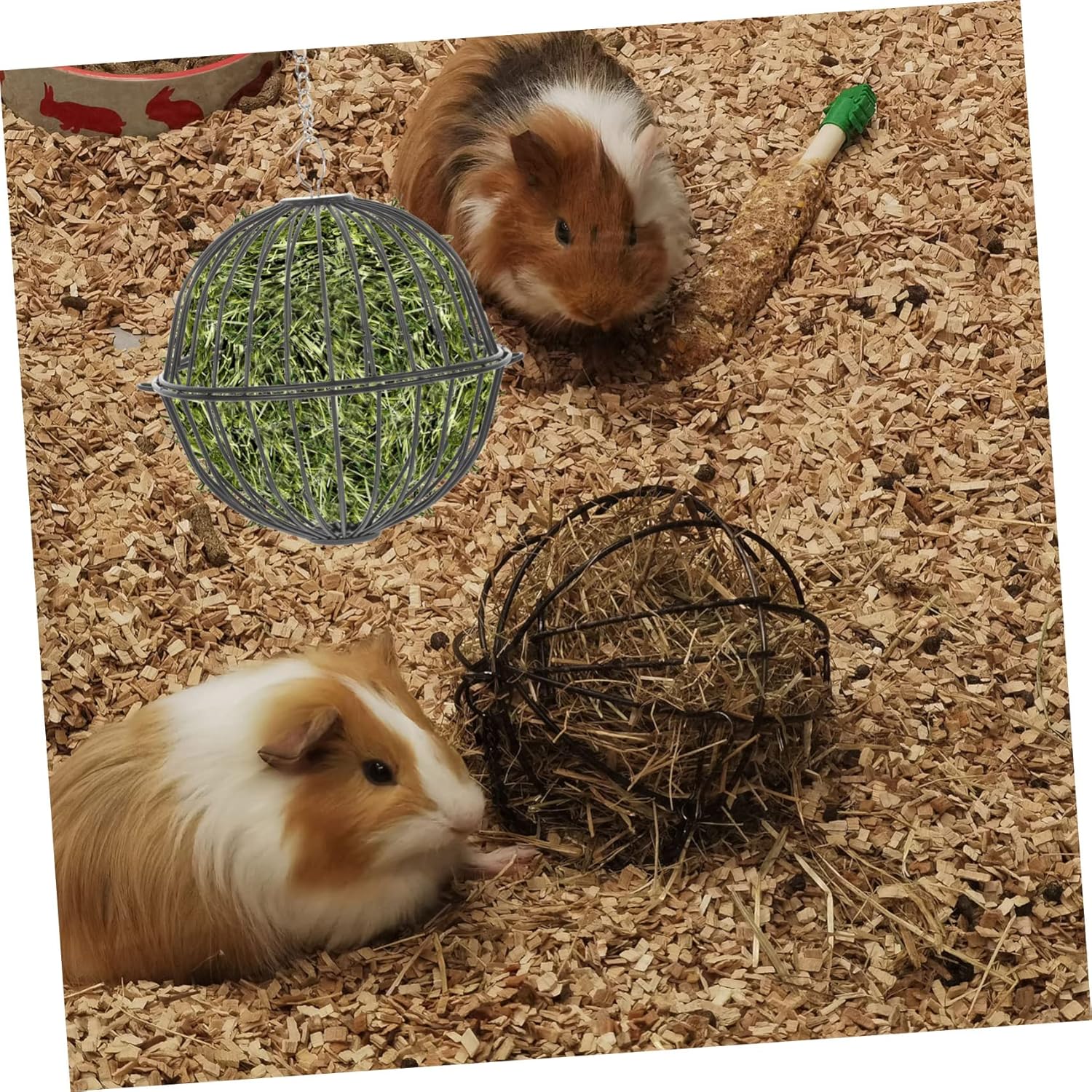 MERRYHAPY Alimentador de heno de bola colgante, 2 unidades, dispensador de alimentos para mascotas, juguetes para mascotas, jaulas para animales
