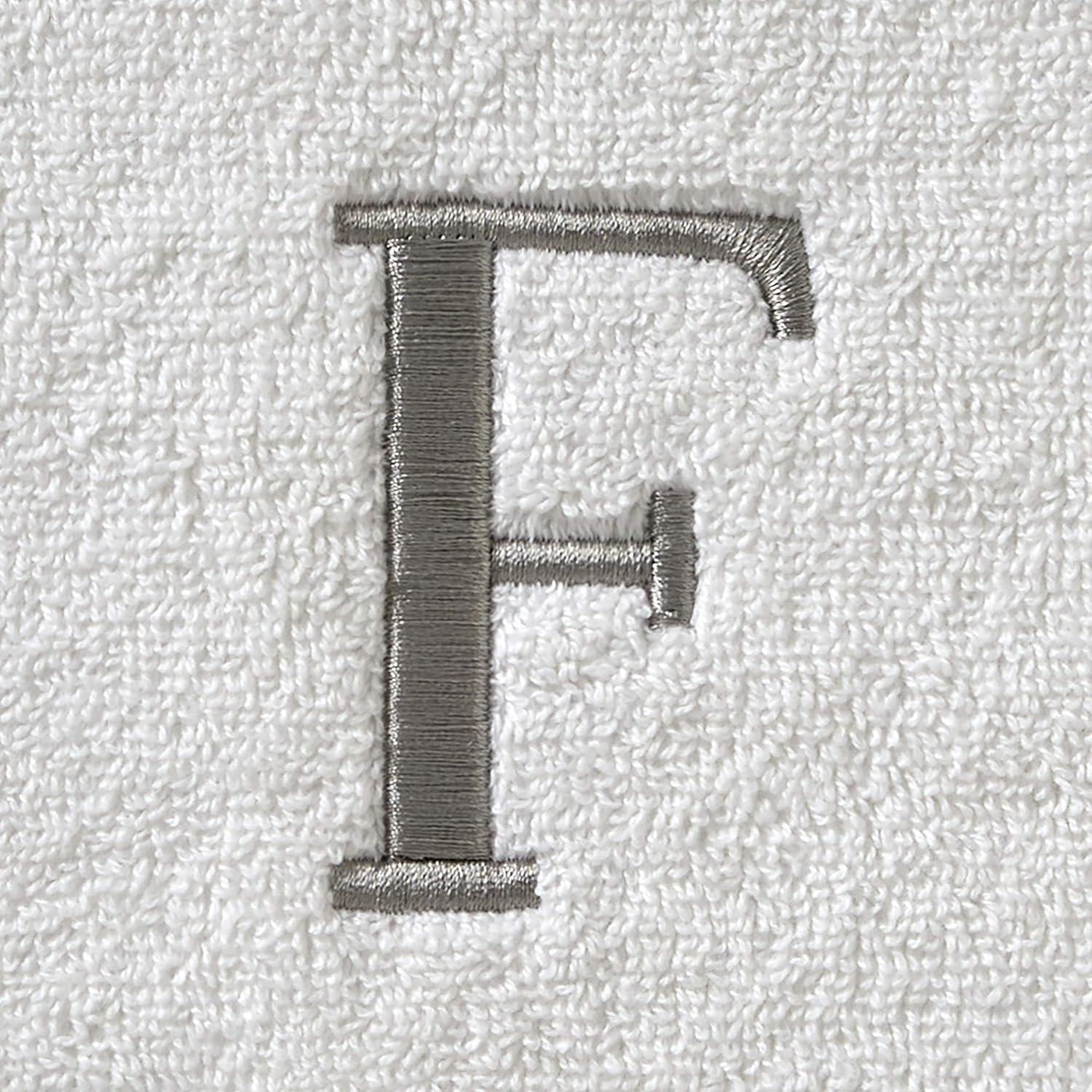 SKL Home Casual Monogram – Juego de toallas de mano, F, 16 x 26 pulgadas, color blanco, 2 unidades