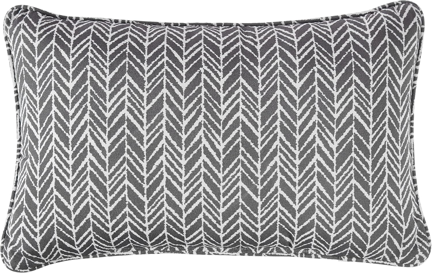 Pillow Perfect Cojines de asiento de pizarra de espiga para exterioresinteriores, 11.5 x 18.5 pulgadas, gris, paquete de 2, gris
