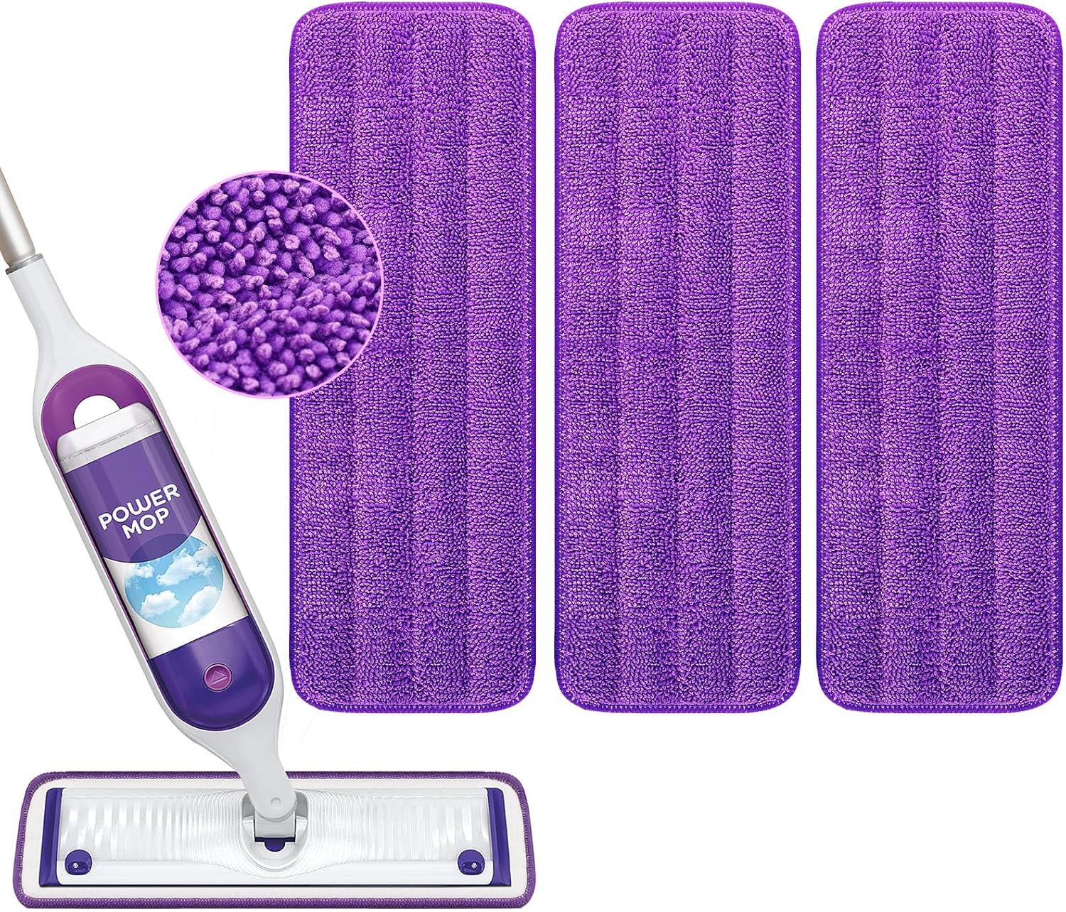 Almohadillas reutilizables para mopa eléctrica compatibles con Swiffer PowerMop – Recambios de almohadillas Swifter Power Mop – Almohadillas de