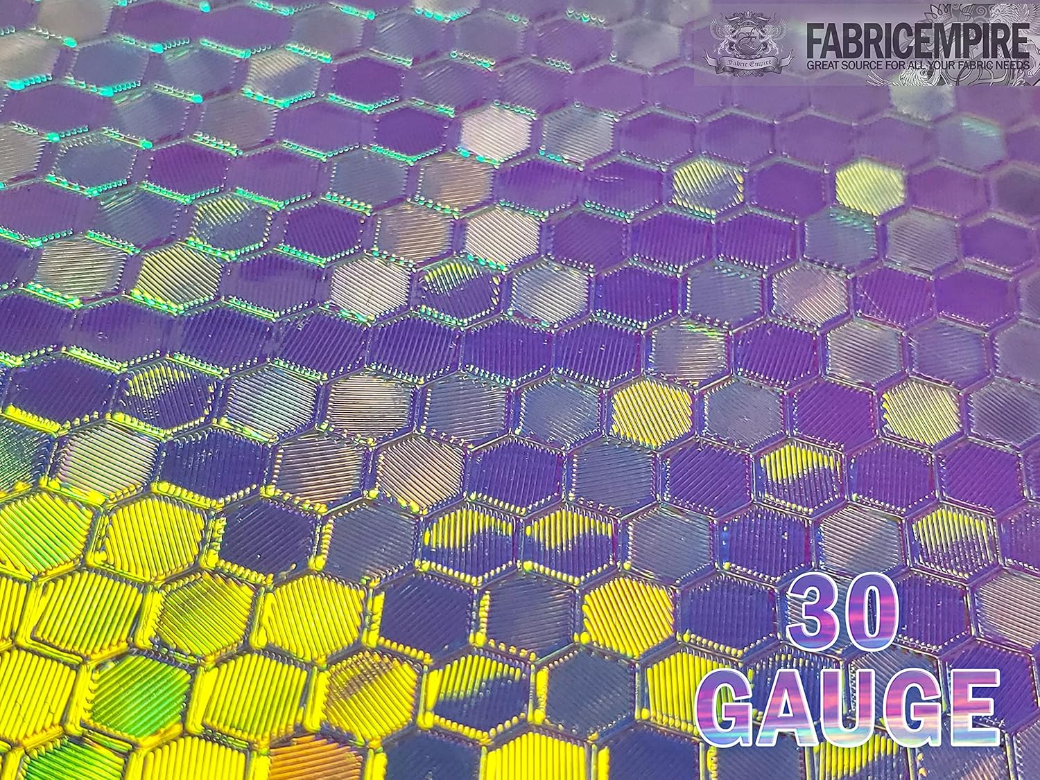 Fabric Empire The Yard – Tela de vinilo de plástico holográfica transparente de 38 pulgadas de ancho (calibre 30)