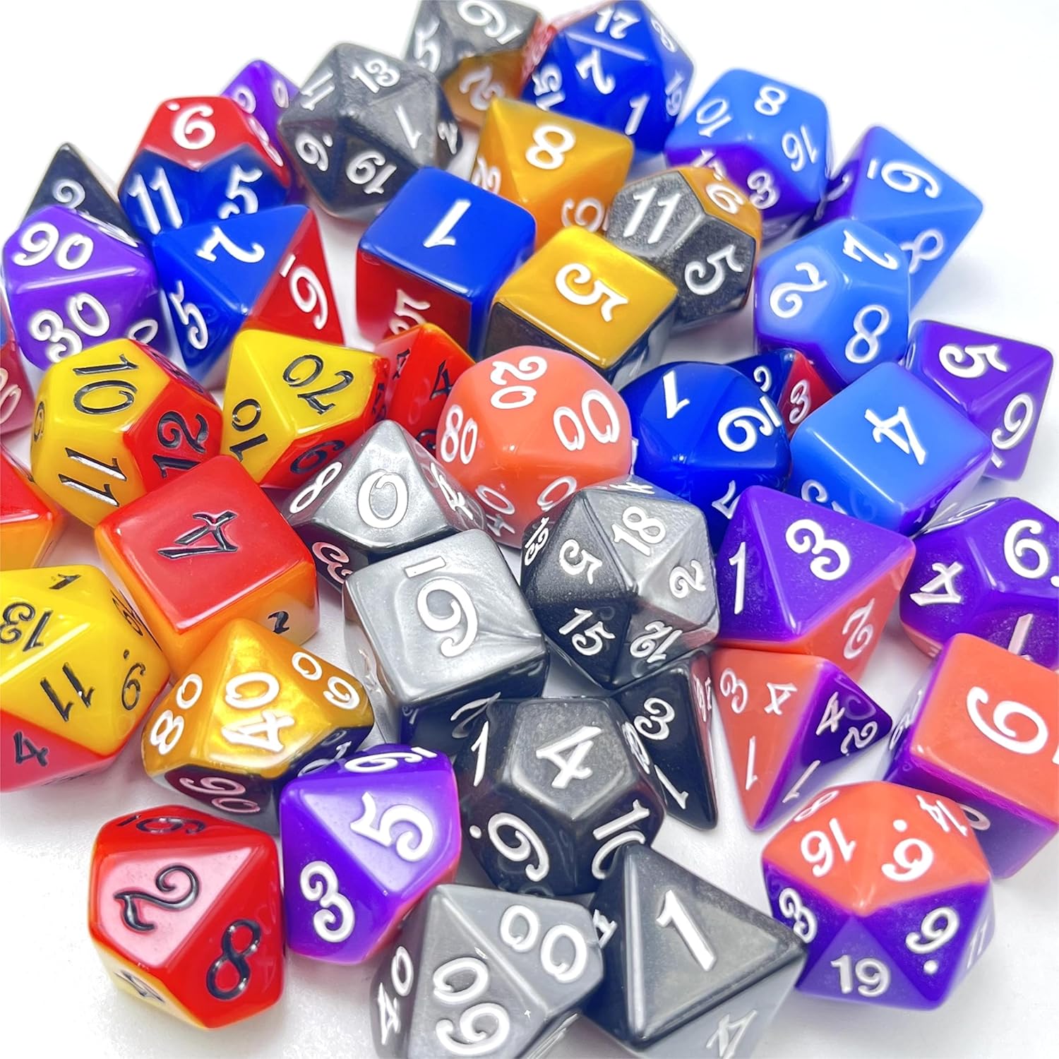 DND Juego de dados poliédricos  IDTQ Dungeons and Dragons Purple Dice Set RPG MTG Juegos de mesa 6 juegos D4 D6 D8 D10 D12 D20