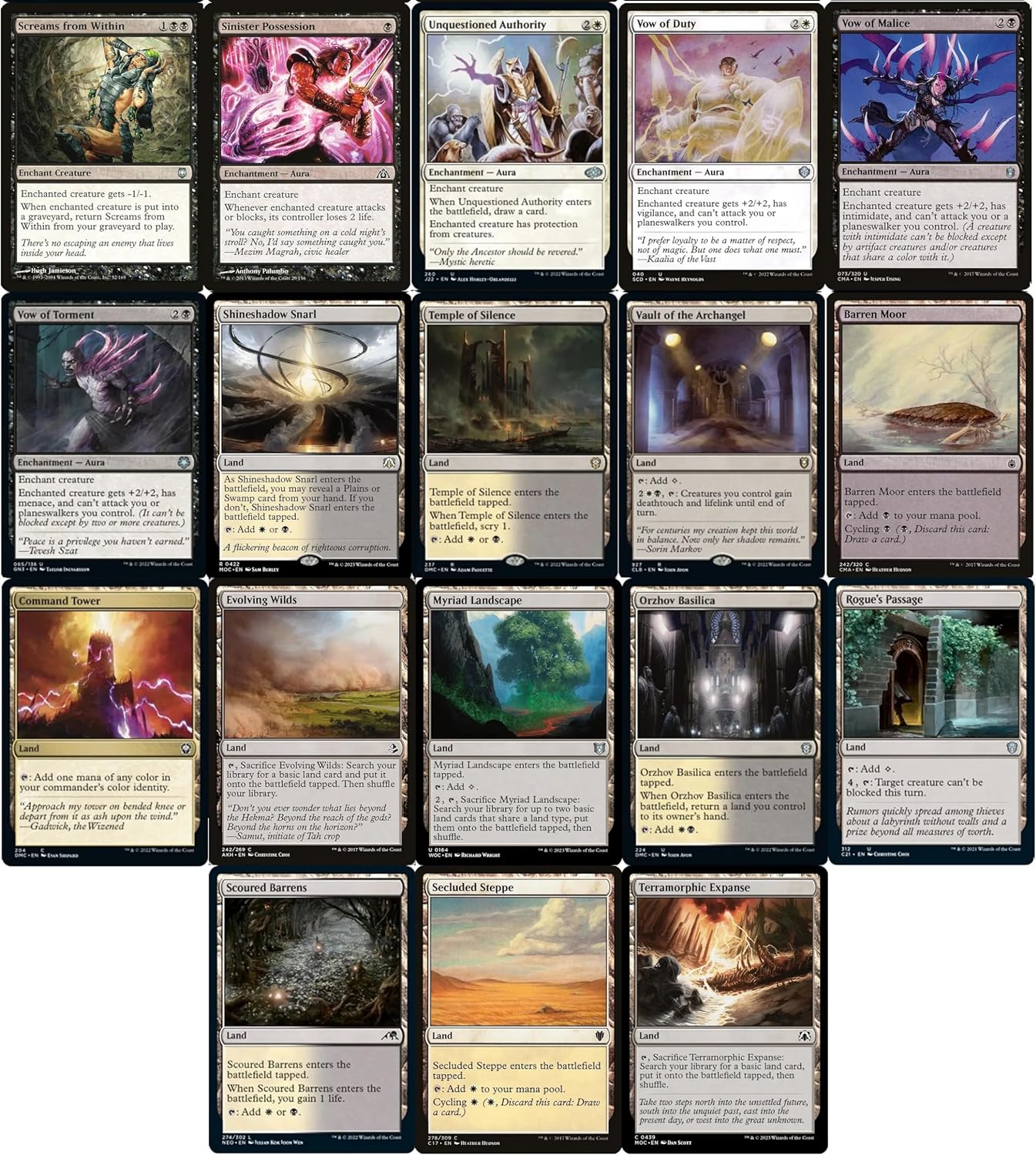 Elite Commander Enchantment Aura Deck – Orzhov Negro Blanco – Eriette, The Charmed Apple – EDH cEDH – 100 cartas – Magic The Gathering Deck – Muy