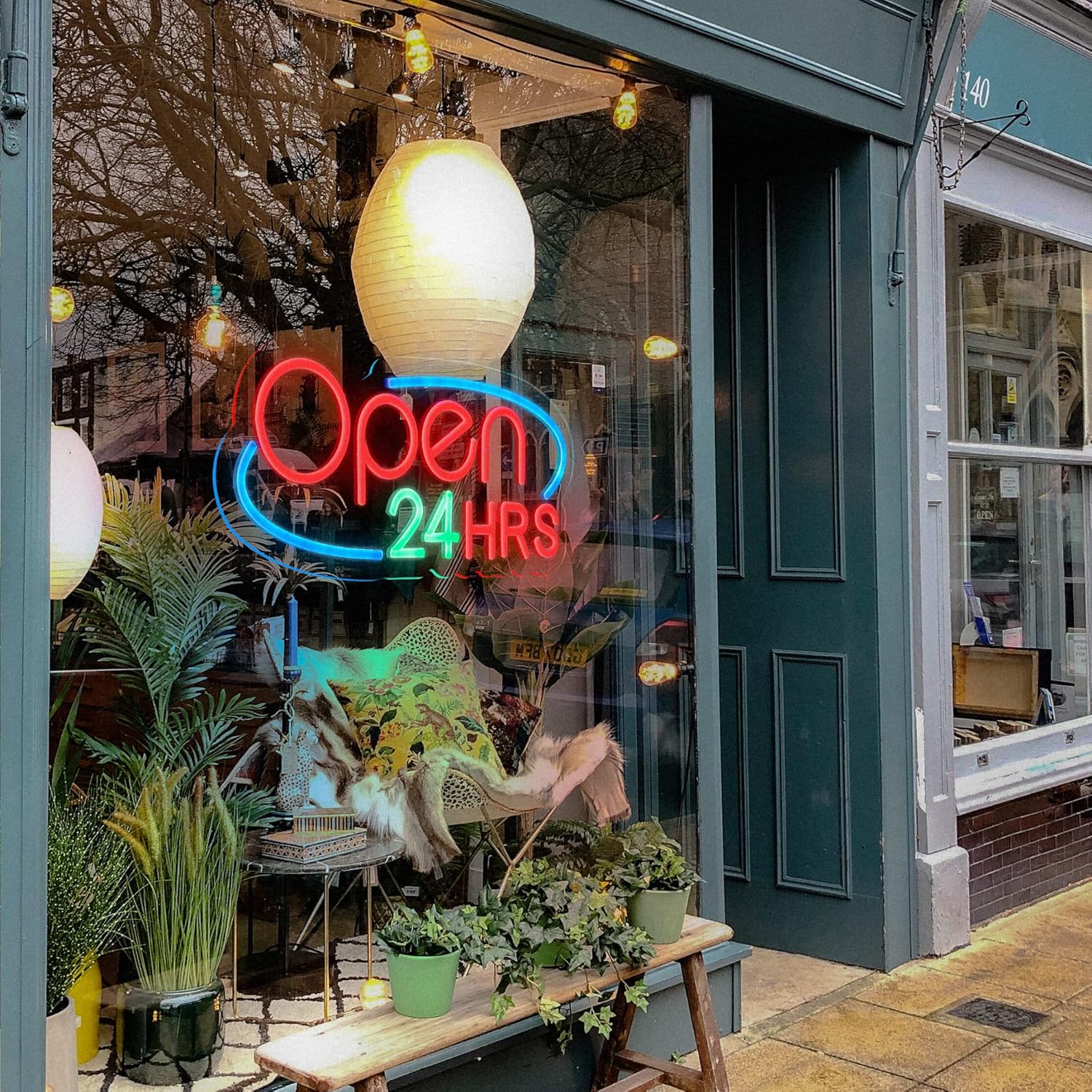 Open Neon Signs, CRUMBIT Open LED Neon Signs for Business, 24 Hours Open Neon Lights with Twinkling, Adjustable Brightness for Restaurant Beauty