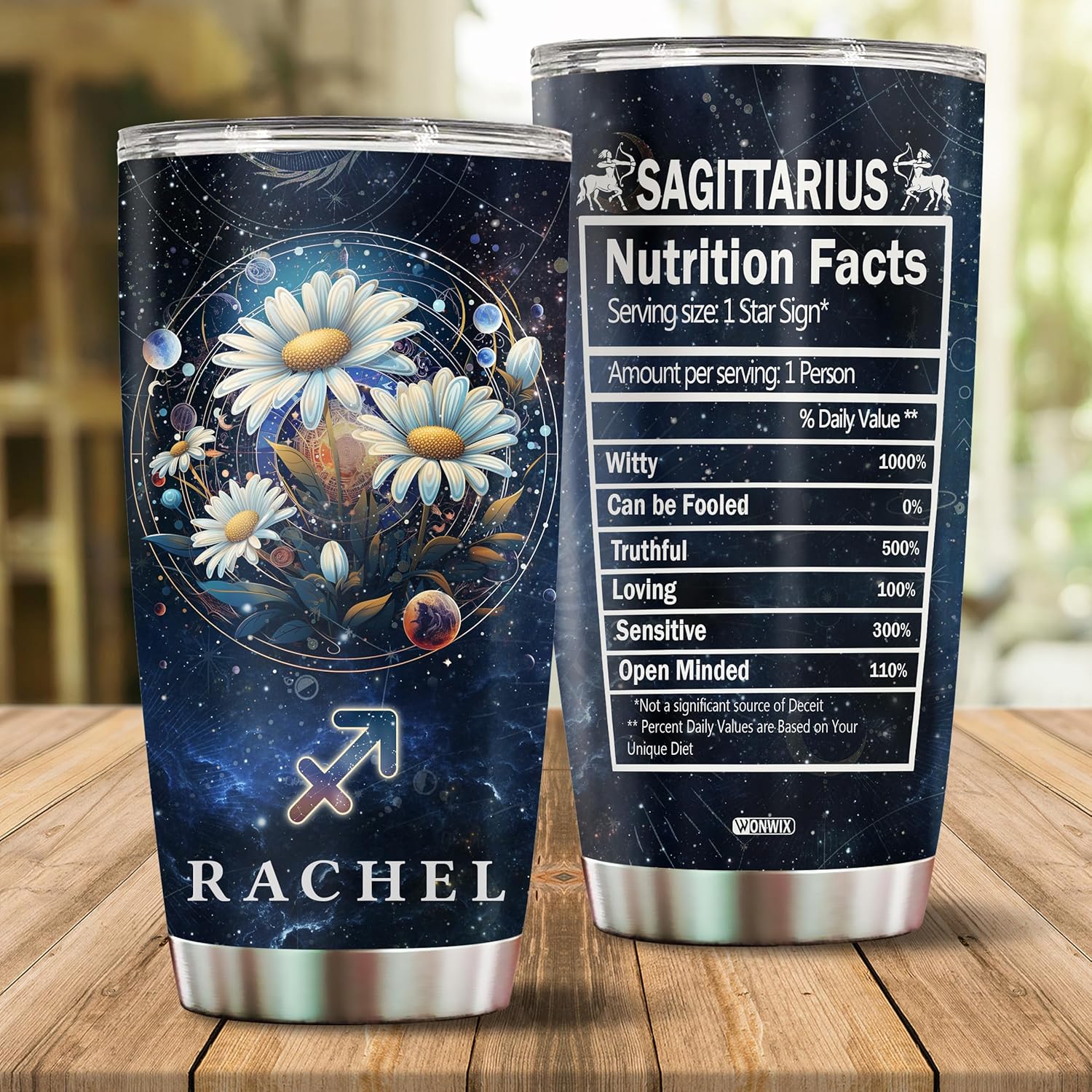 Regalos personalizados del zodiaco Sagitario para mujeres, vaso de café aislado de acero inoxidable de 20 onzas con tapa, constelación, astrología,
