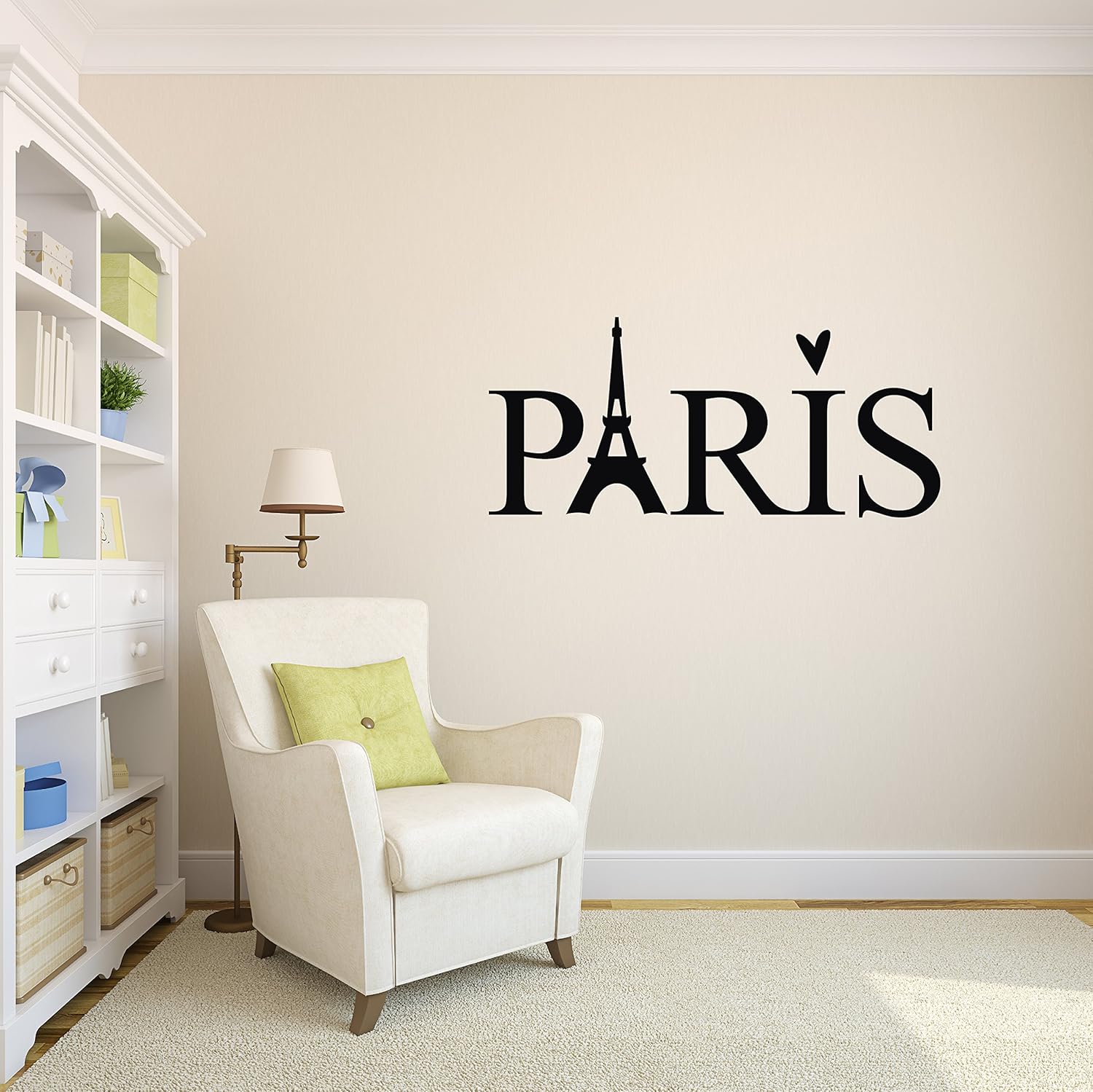 París – Calcomanía de vinilo para pared, diseño de la Torre Eiffel de París, 50 x 22 pulgadas