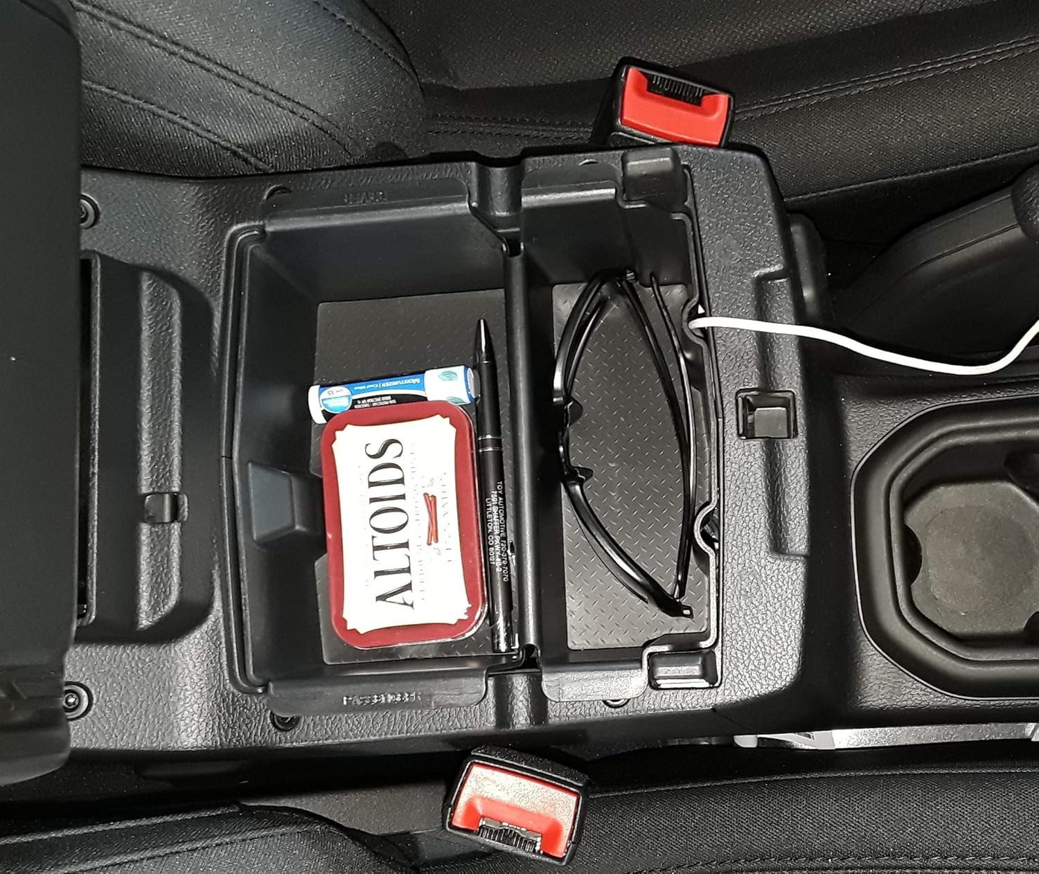 Vehicle OCD Bandeja organizadora de consola central con forros negros para Jeep Wrangler JLJLU (2018-2024) Jeep Gladiator JT Truck (2020-2024),