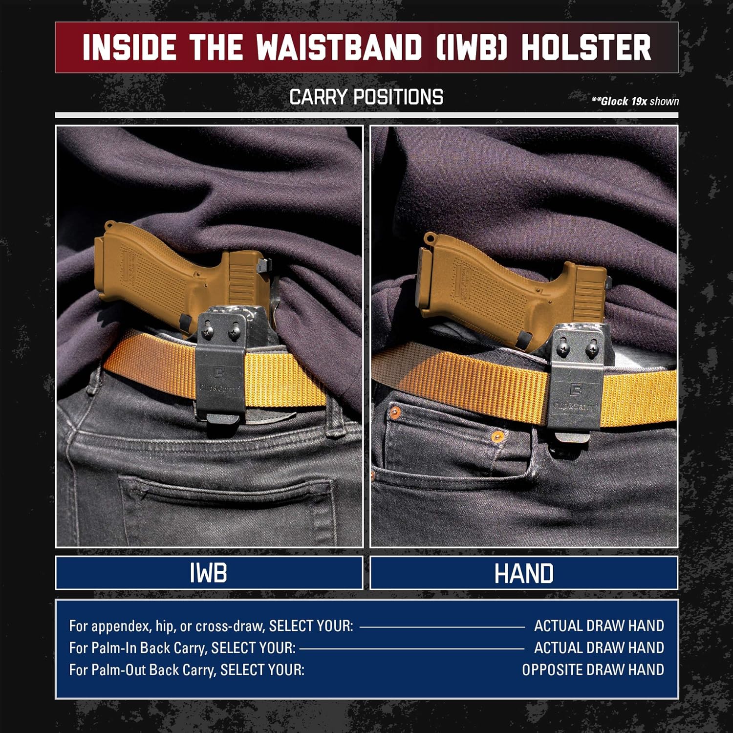 Clip & Carry IWB Kydex – Funda para el Sig Sauer P365XL  Interior oculto en la cintura  retención de clic audible  Adjus. Cant  Compatible con
