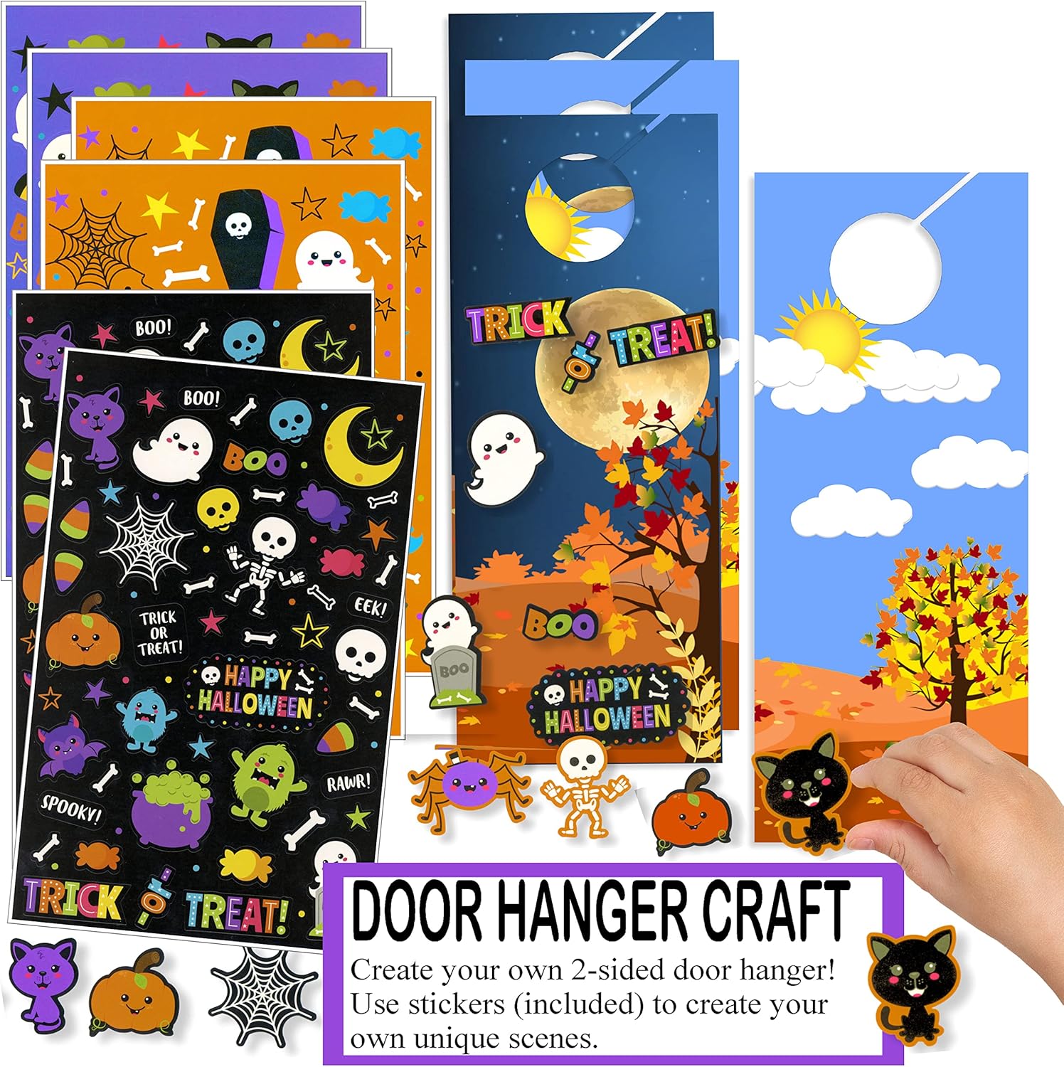 Calcomanías de Halloween para niños, manualidades de Halloween, recuerdos de fiesta de Halloween (Halloween 1)