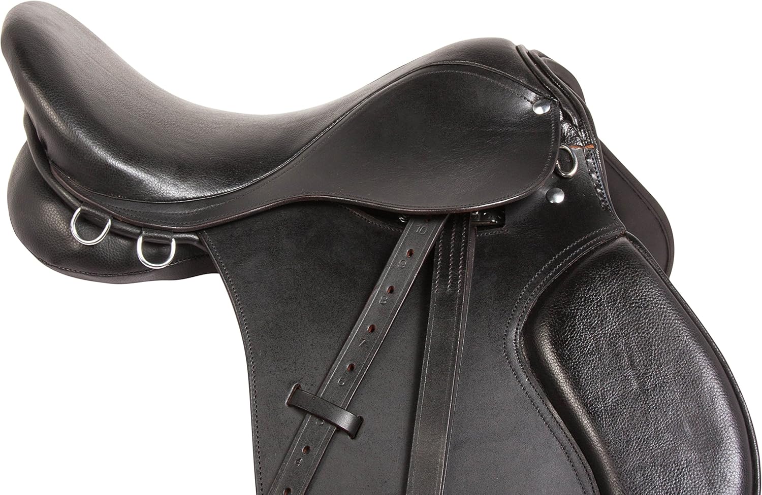 Kit de inicio de silla de montar a caballo inglesa de cuero negro de alta calidad multiusos 15 16 17 18