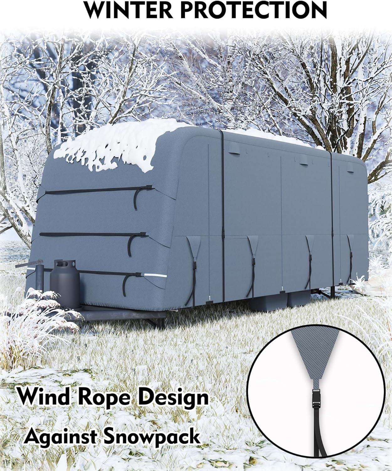 Cubierta de remolque de viaje de alta resistencia, extra gruesa, impermeable y anti-UV, panel superior de 6 capas, cubierta reforzada a prueba de