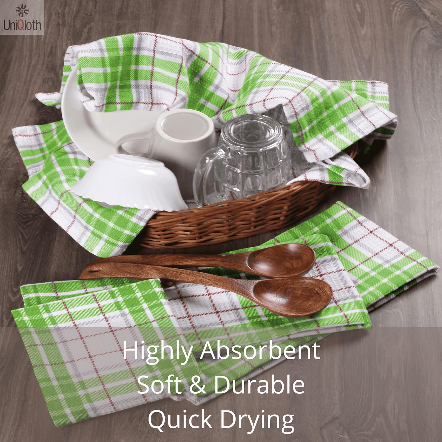 UniQloth Toallas de cocina para secar los platos, toallas de cocina de granja para colgar, 100% algodón, suaves y absorbentes, toallas de mano para