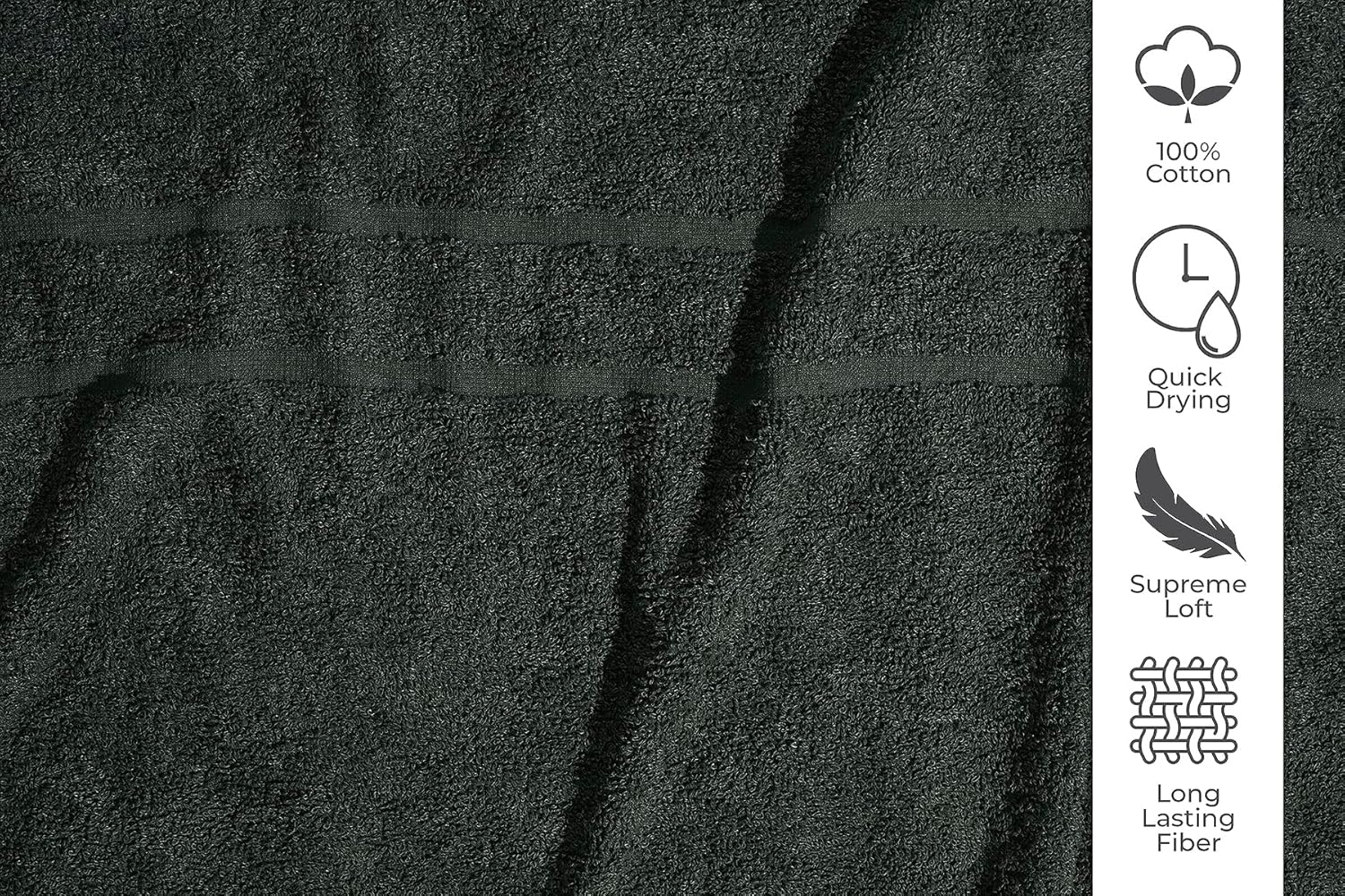 Toallas de baño de algodón, toallas de baño grandes de 27 x 52 pulgadas, paquete de 4, color gris, toallas suaves y absorbentes, para baño,