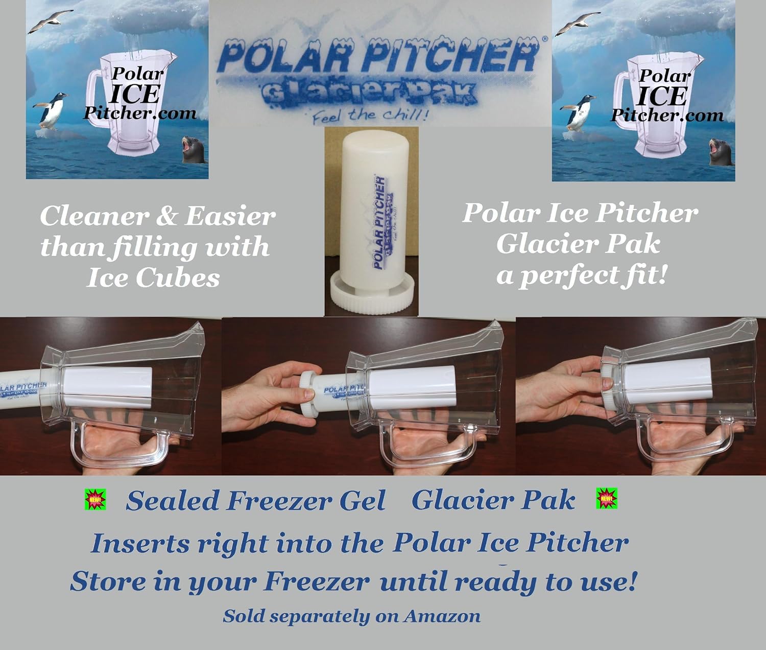 Jarra con cámara Polar Ice de aluminio – Transparente