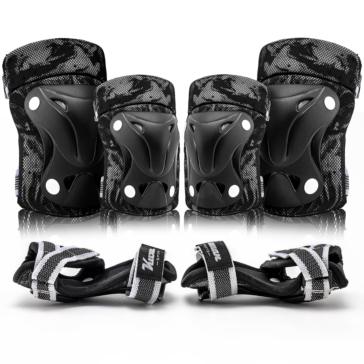 Rodilleras para niños, muñequeras, rodilleras y coderas con caja de regalo para niñas y niños, juego de equipo de protección 7 en 1 para patineta,
