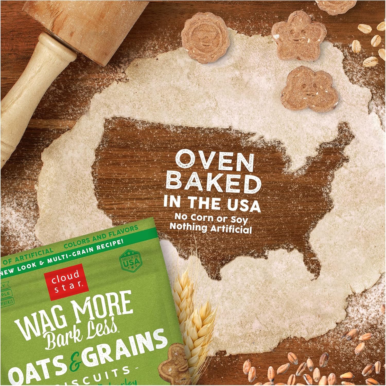 Cloud Star Wag More Bark Less Oven Baked, Crunchy Dog Treats, Ingredientes limitados & Horneado en los Estados Unidos