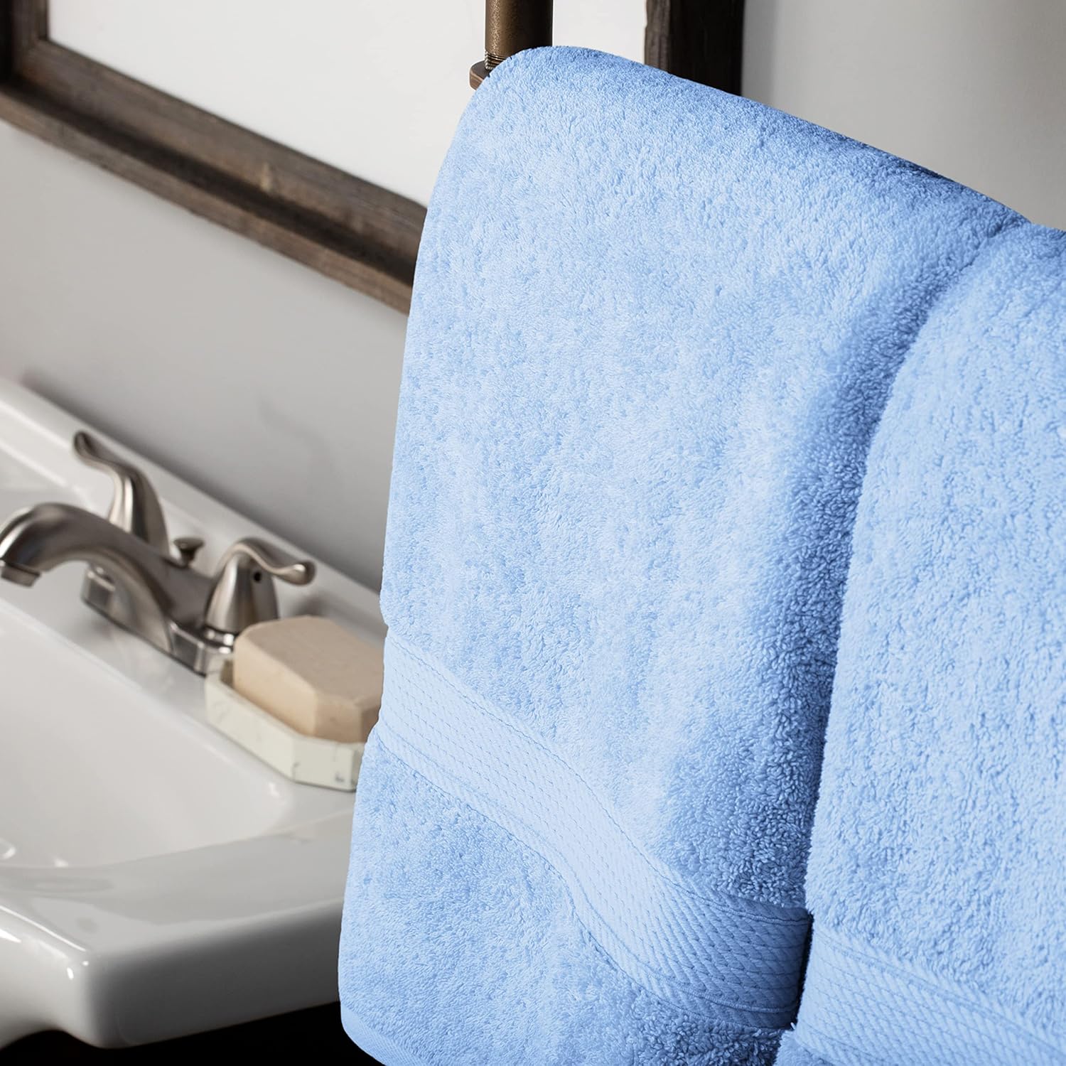 SUPERIOR Madison TS – Juego de 2 toallas de baño, color azul claro, 2 unidades