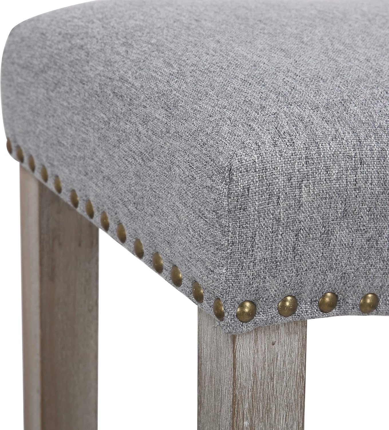 WO Home Furniture Taburete de bar de altura de mostrador de 24 pulgadas, asiento de silla de montar sin espalda, taburete de bar con patas grises