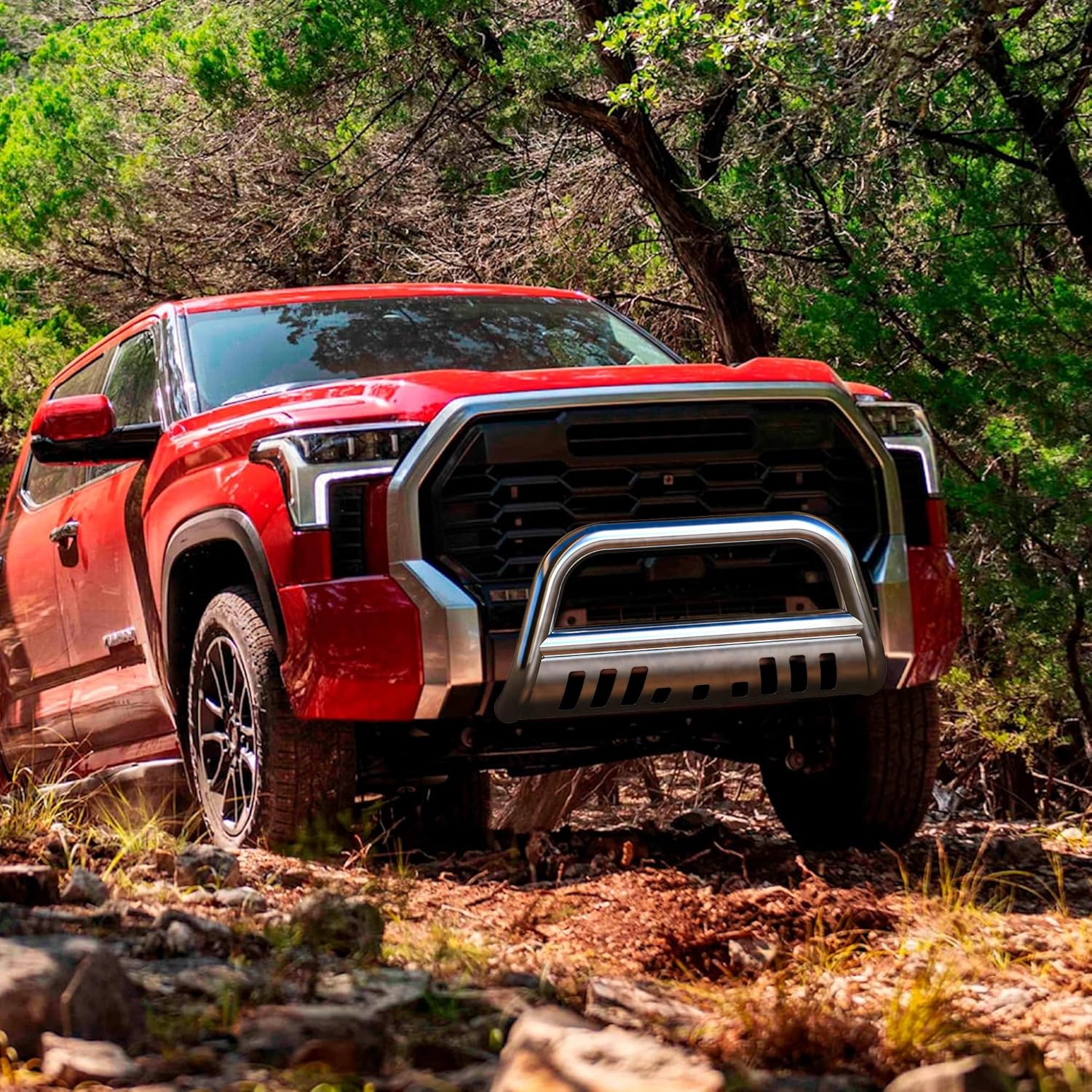 YITAMOTOR Bull Bar compatible con Toyota Tacoma 2016-2023 (excluye los modelos TRD), protector de cepillo de tubo de 3 pulgadas, barra de empuje de